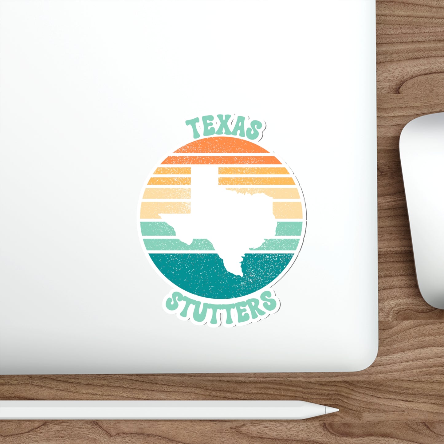 Texas Stutters Retro Sun Sticker, 3", 4", 5" or 6"