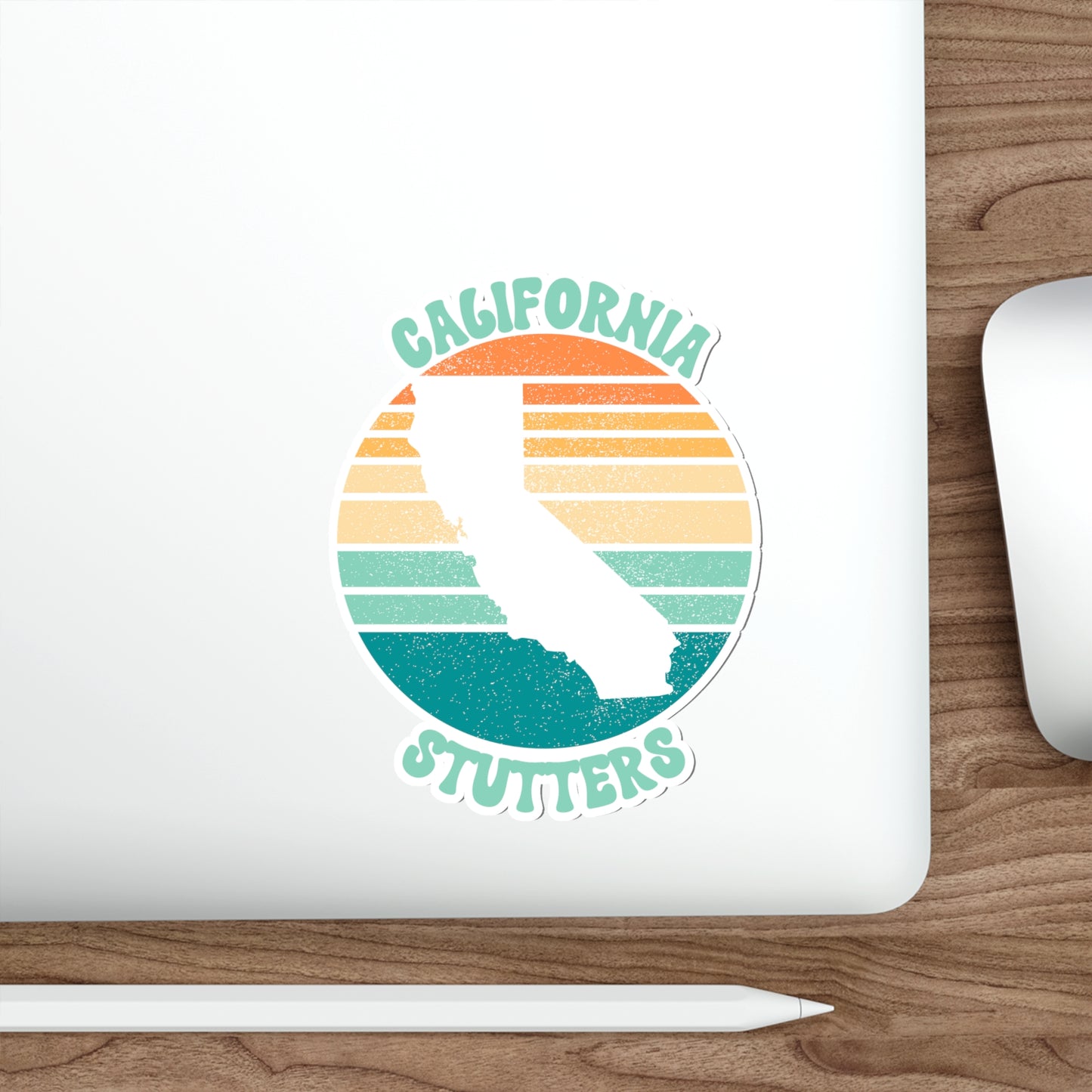 California Stutters Retro Sun Sticker, 3", 4", 5" or 6"