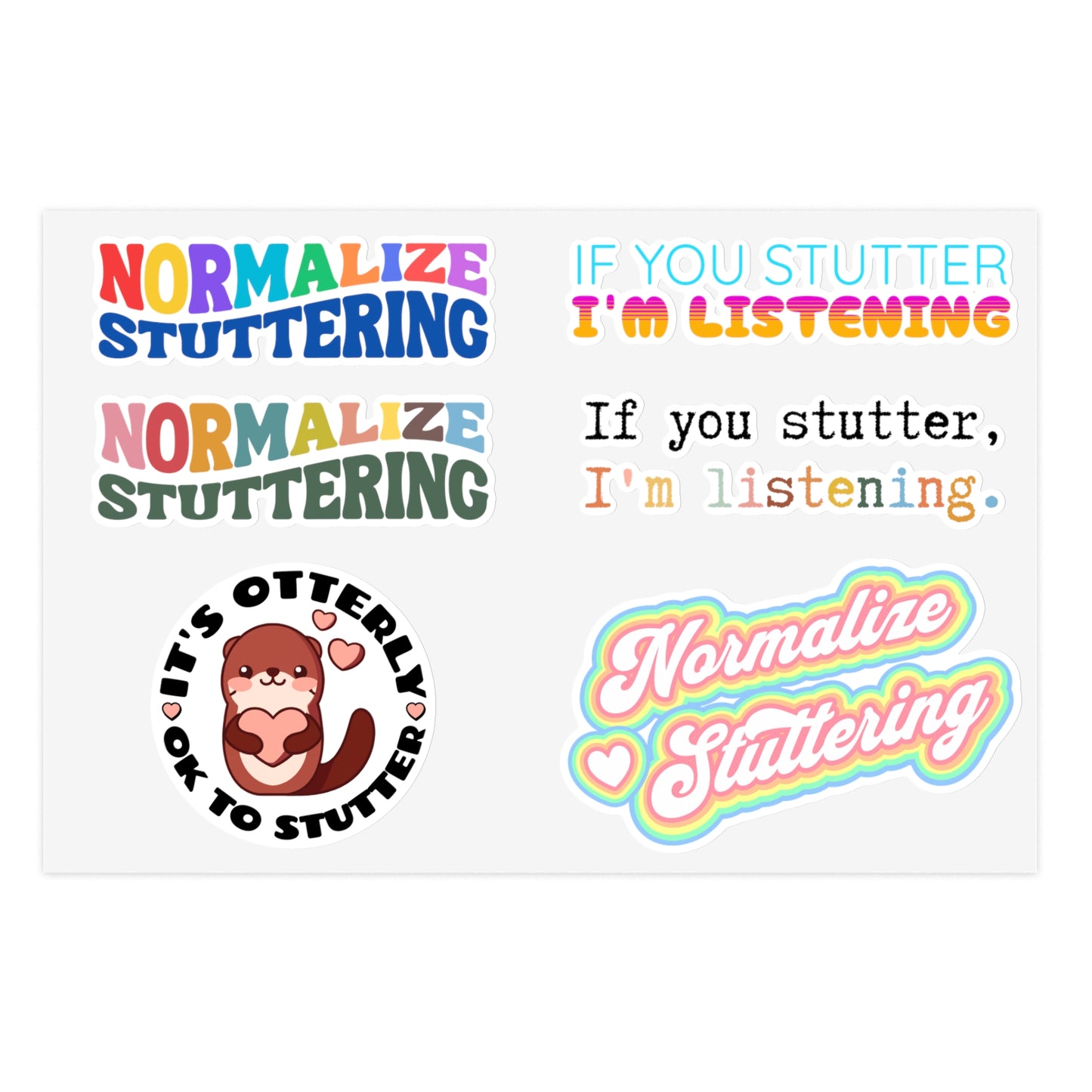 Normalize Stuttering Sticker Sheet, 8.5 x 11" or 4 x 6"