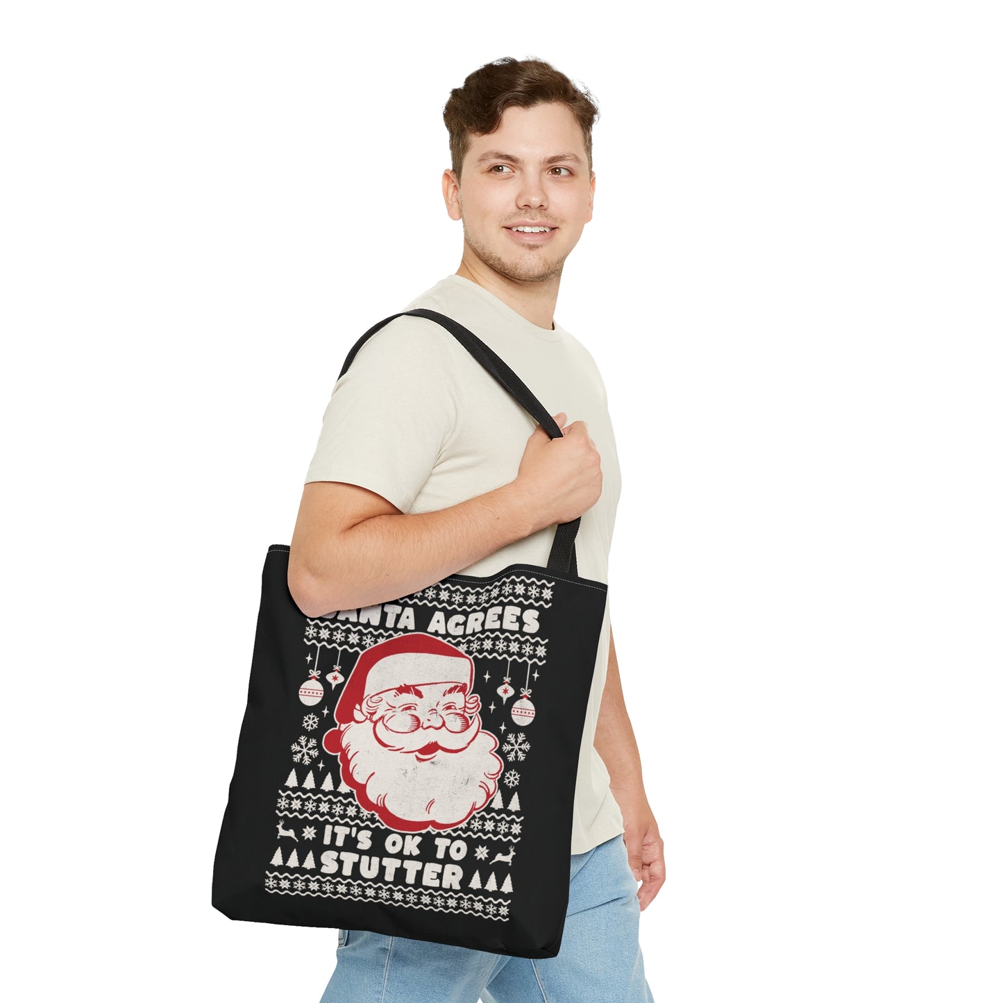 Santa Agrees It's OK to Stutter Christmas Tote