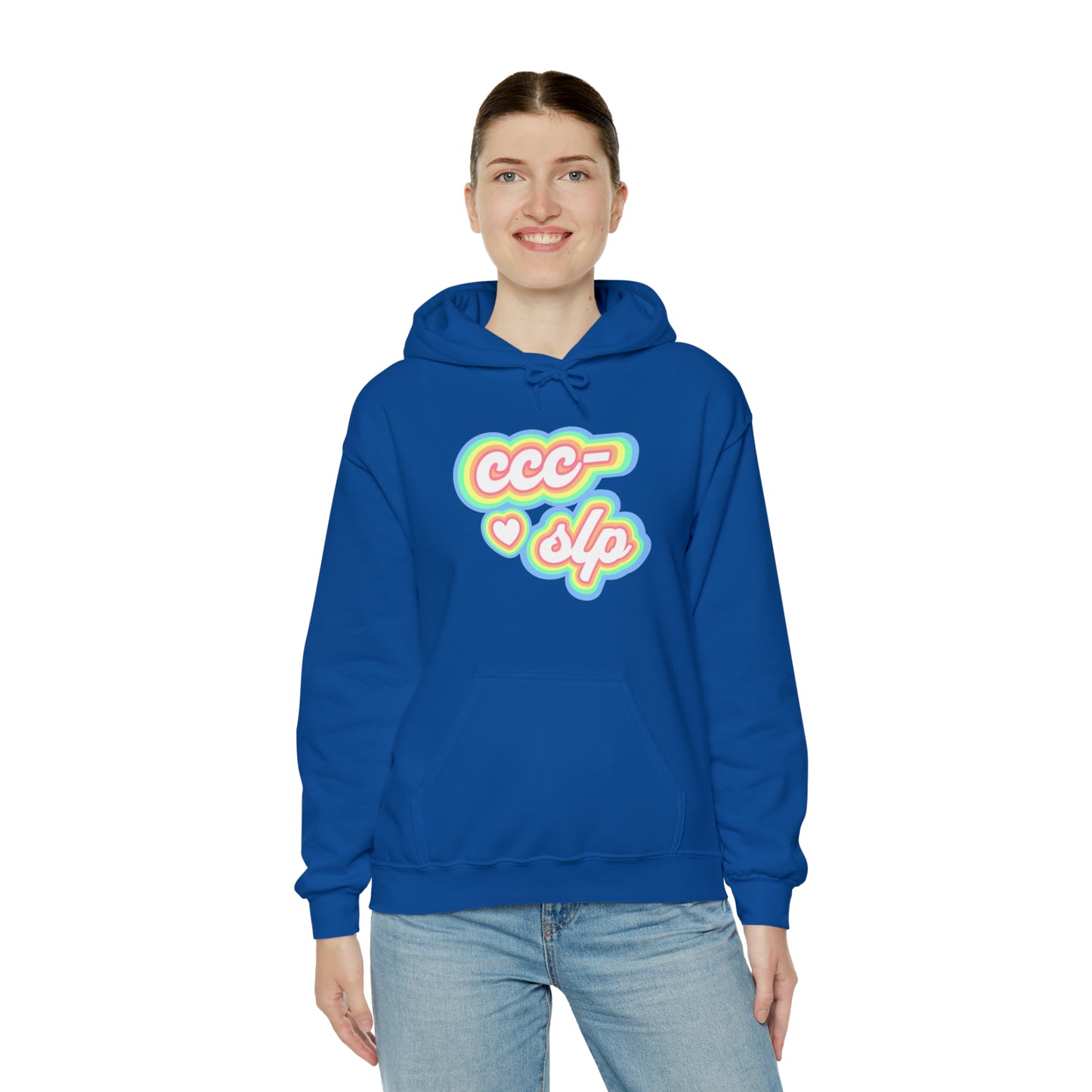 CCC-SLP Pastel Retro Unisex Hooded Sweatshirt for Speech Pathologist