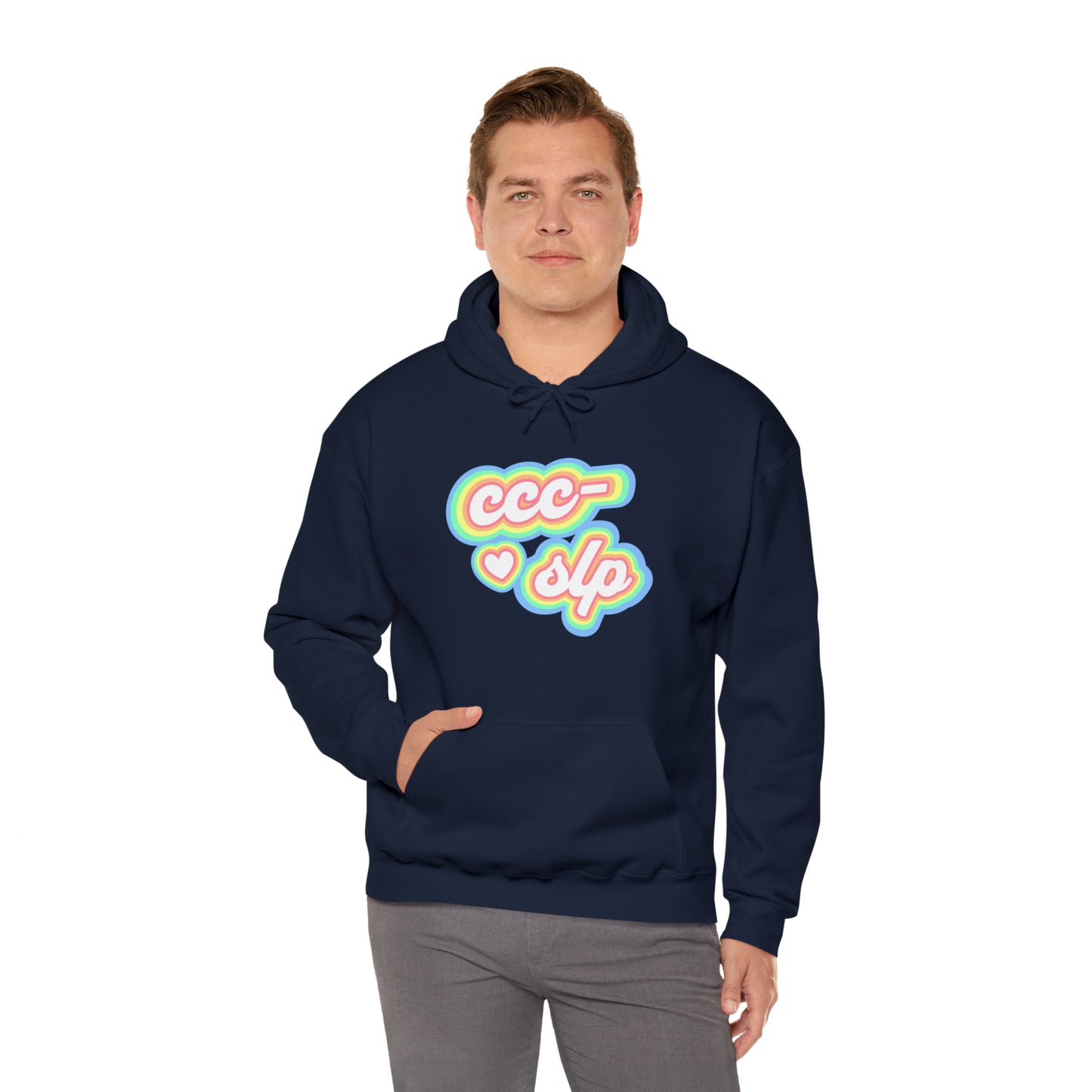 CCC-SLP Pastel Retro Unisex Hooded Sweatshirt for Speech Pathologist