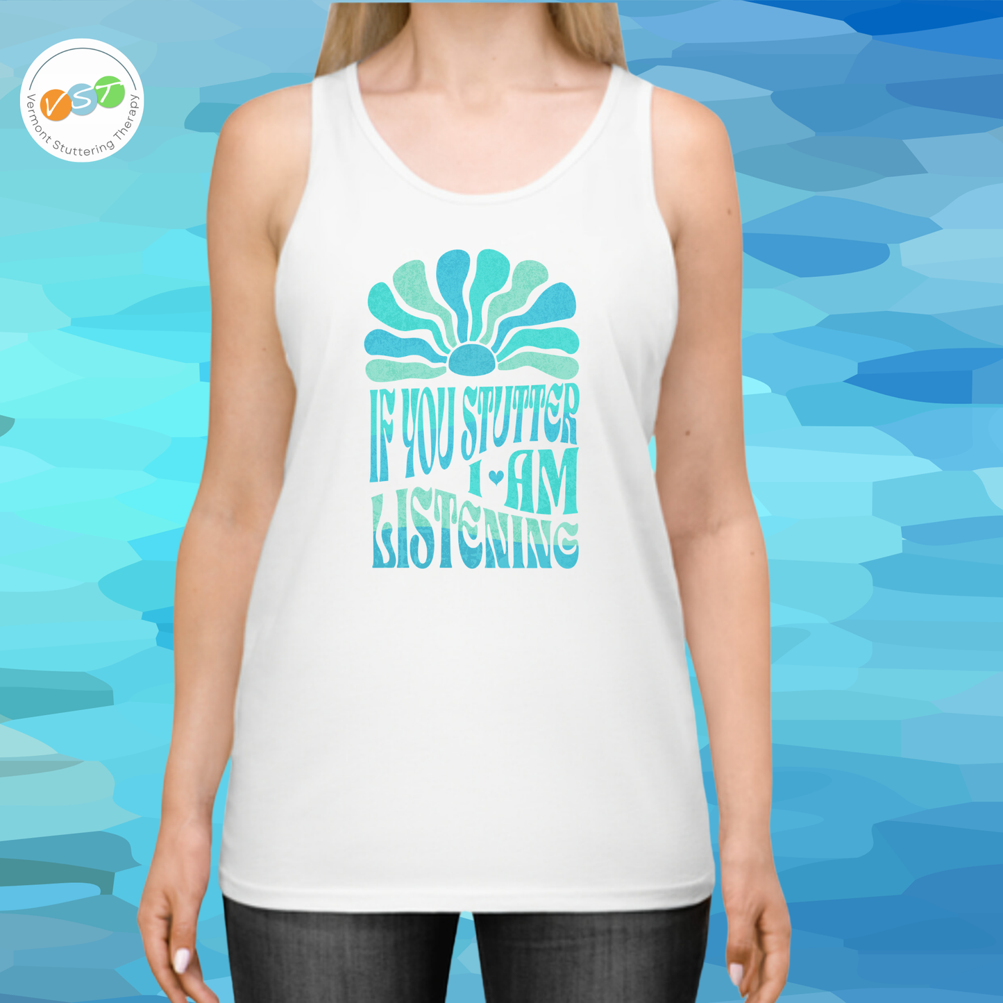 If You Stutter I'm Listening Stuttering Awareness - Unisex Jersey Tank Top