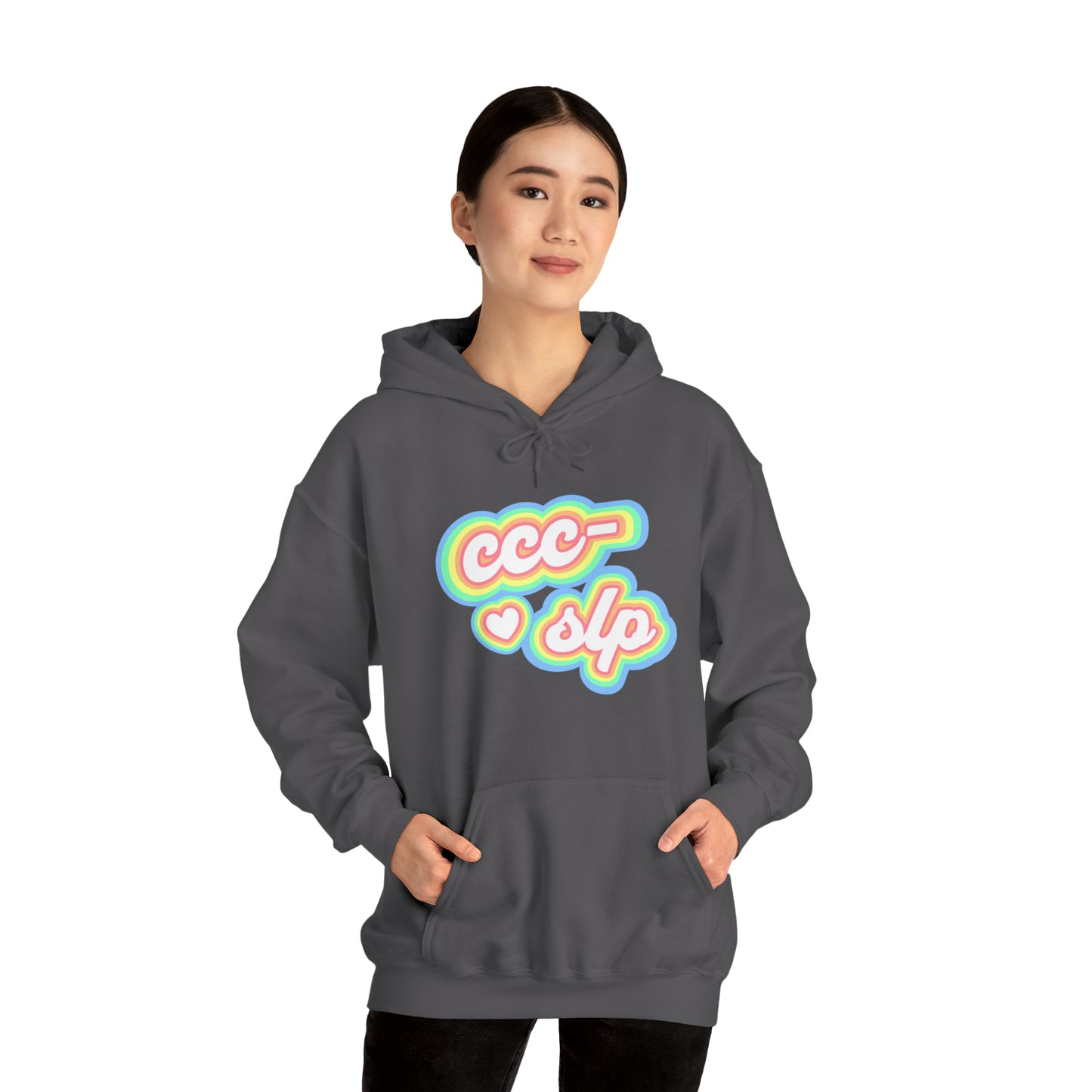 CCC-SLP Pastel Retro Unisex Hooded Sweatshirt for Speech Pathologist