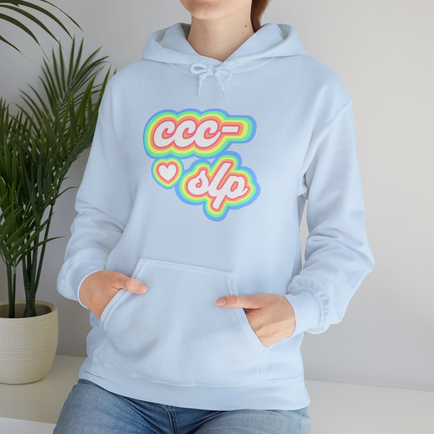 CCC-SLP Pastel Retro Unisex Hooded Sweatshirt for Speech Pathologist