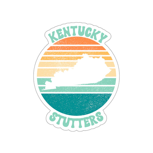 Kentucky Stutters Retro Sun Sticker, 3", 4", 5" or 6"