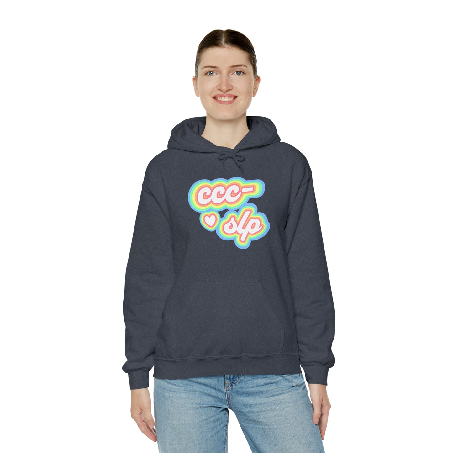 CCC-SLP Pastel Retro Unisex Hooded Sweatshirt for Speech Pathologist