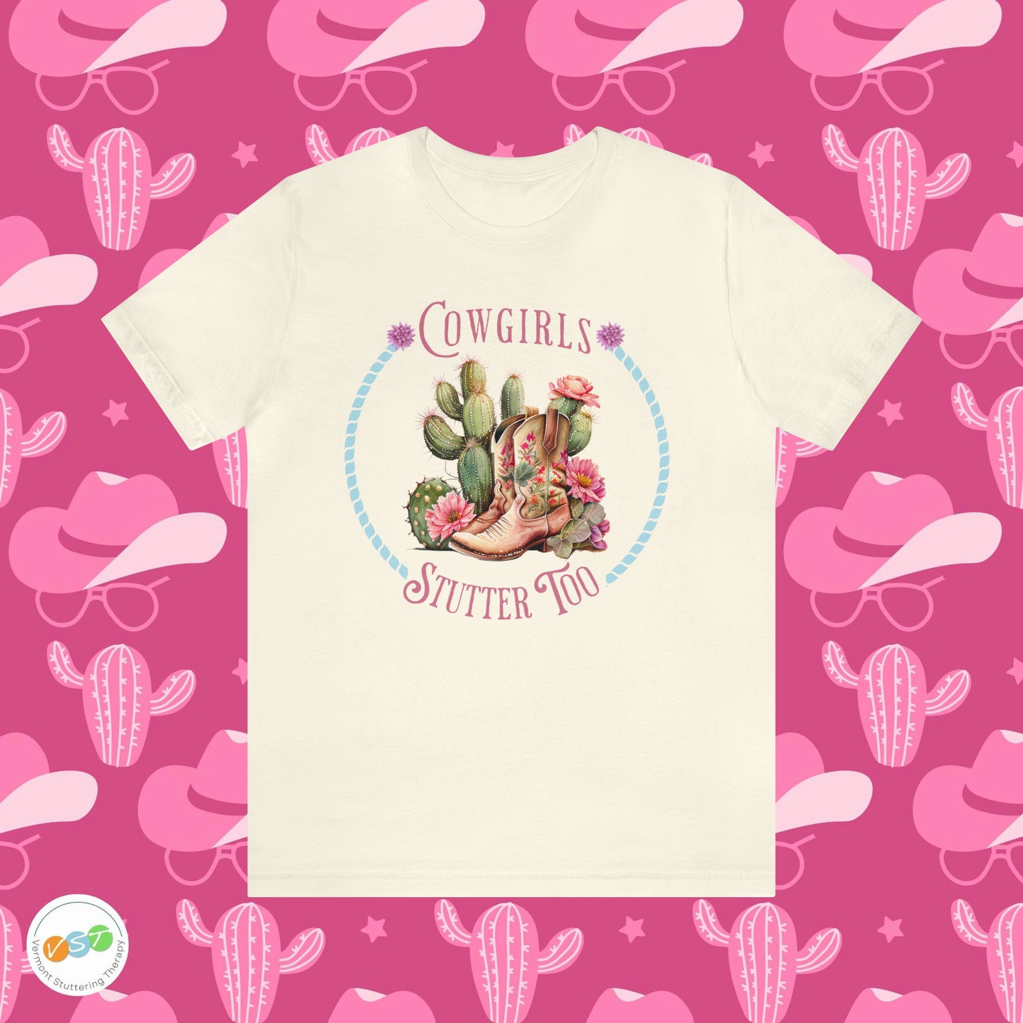 Cowgirl Boots Stuttering T-shirt for Person Who Stutters