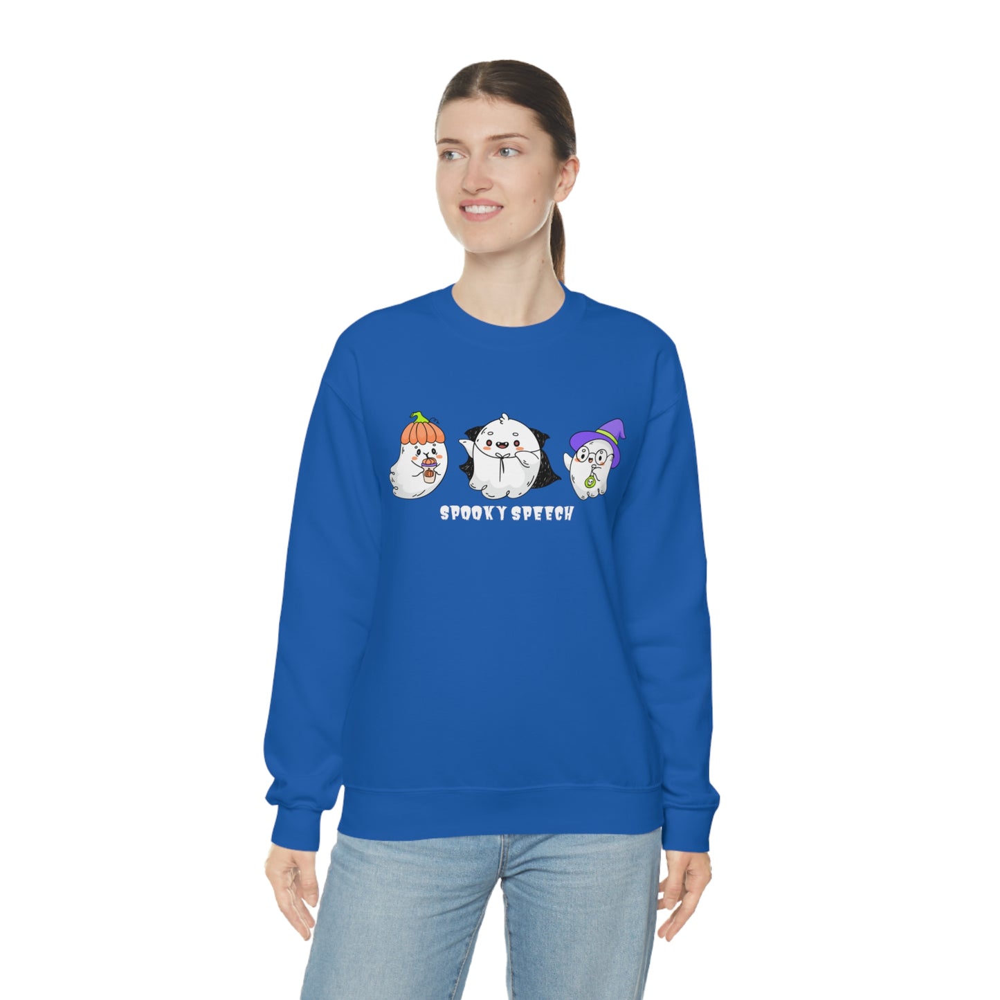 Spooky Speech Cute Ghosts Halloween Sweatshirt for SLP or SLPA