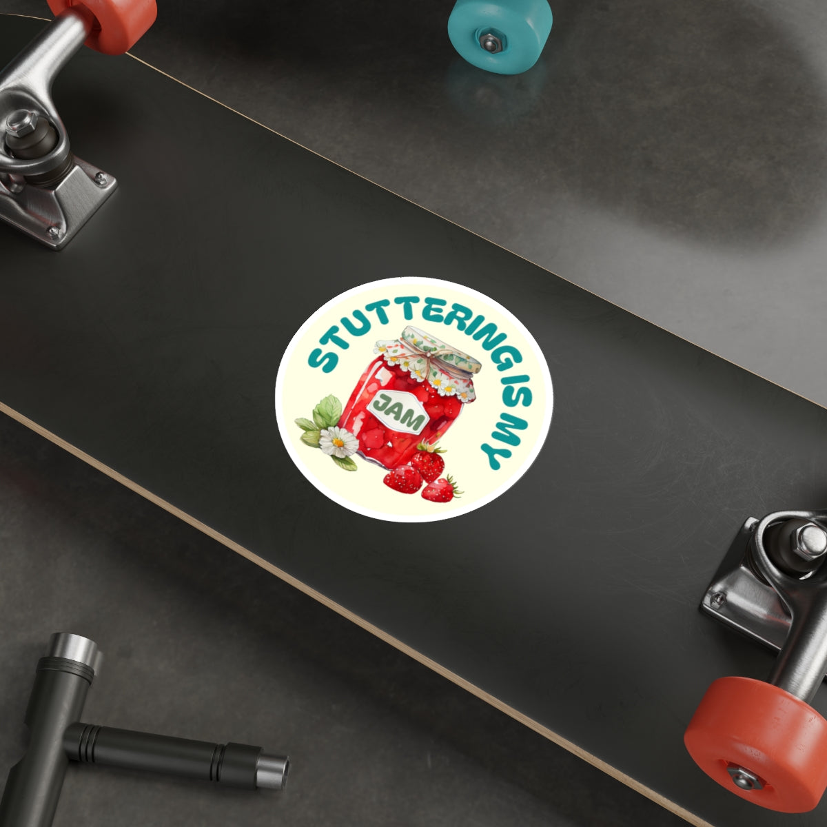 Stuttering is my Jam Sticker Gift for Person Who Stutters, Cute Strawberry Stuttering Awareness Gift Sticker PWS, Stuttering Vinyl Sticker