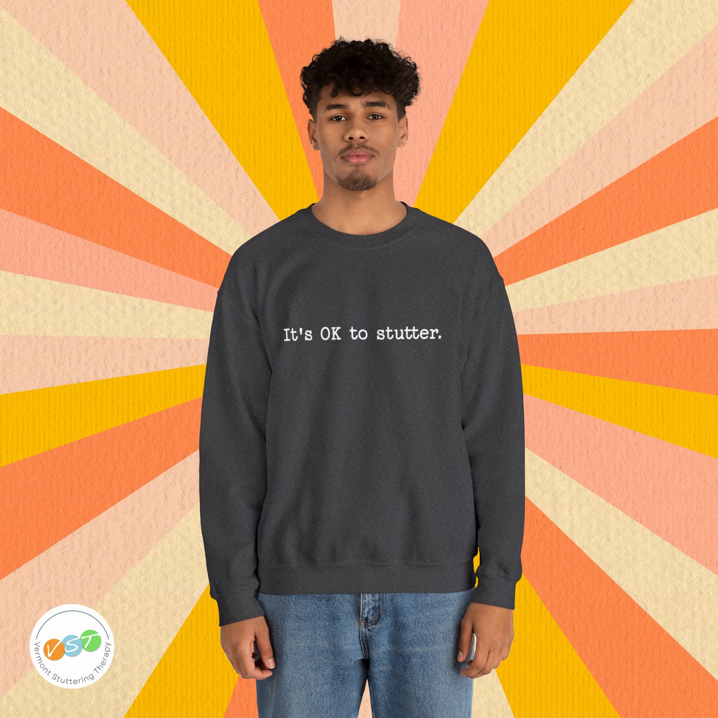 It's OK to Stutter Minimalist Sweatshirt, Unisex