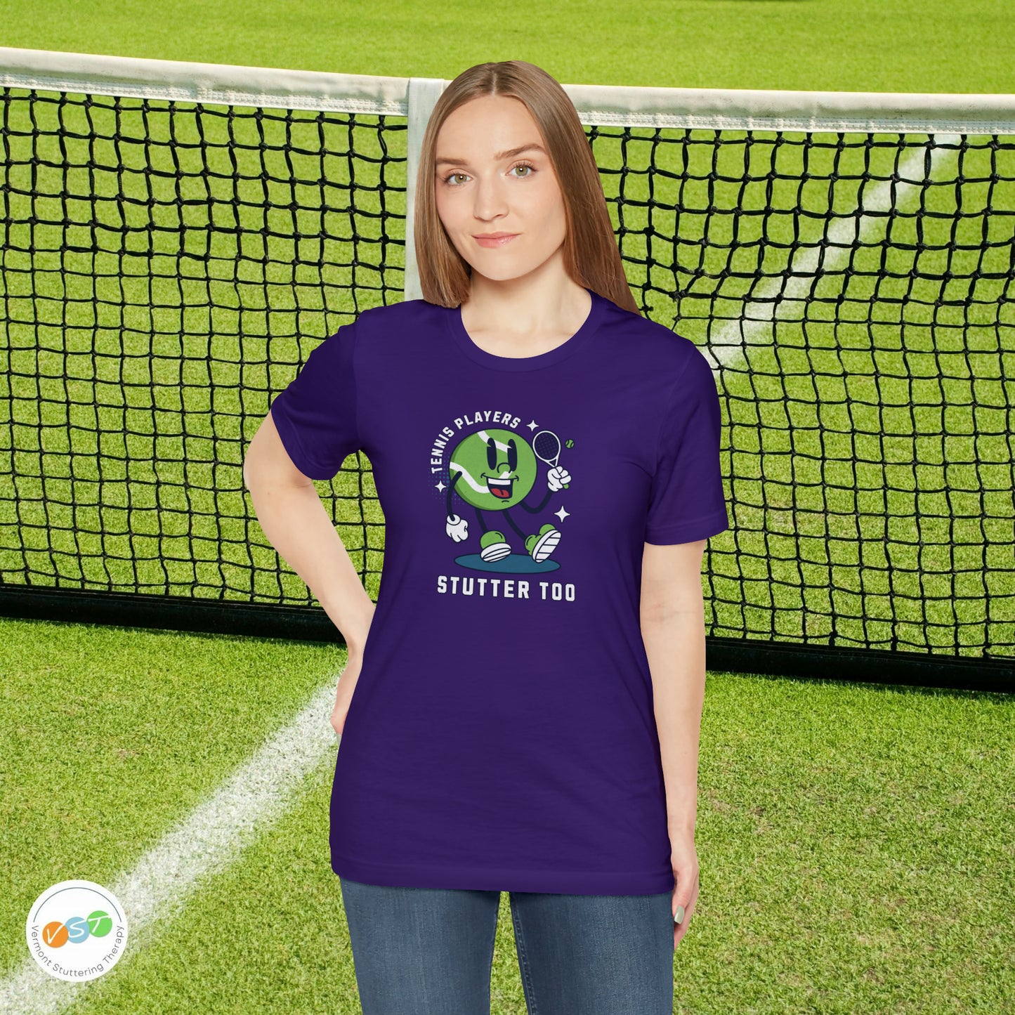 Tennis Players Stutter Too Retro Tennis T-shirt