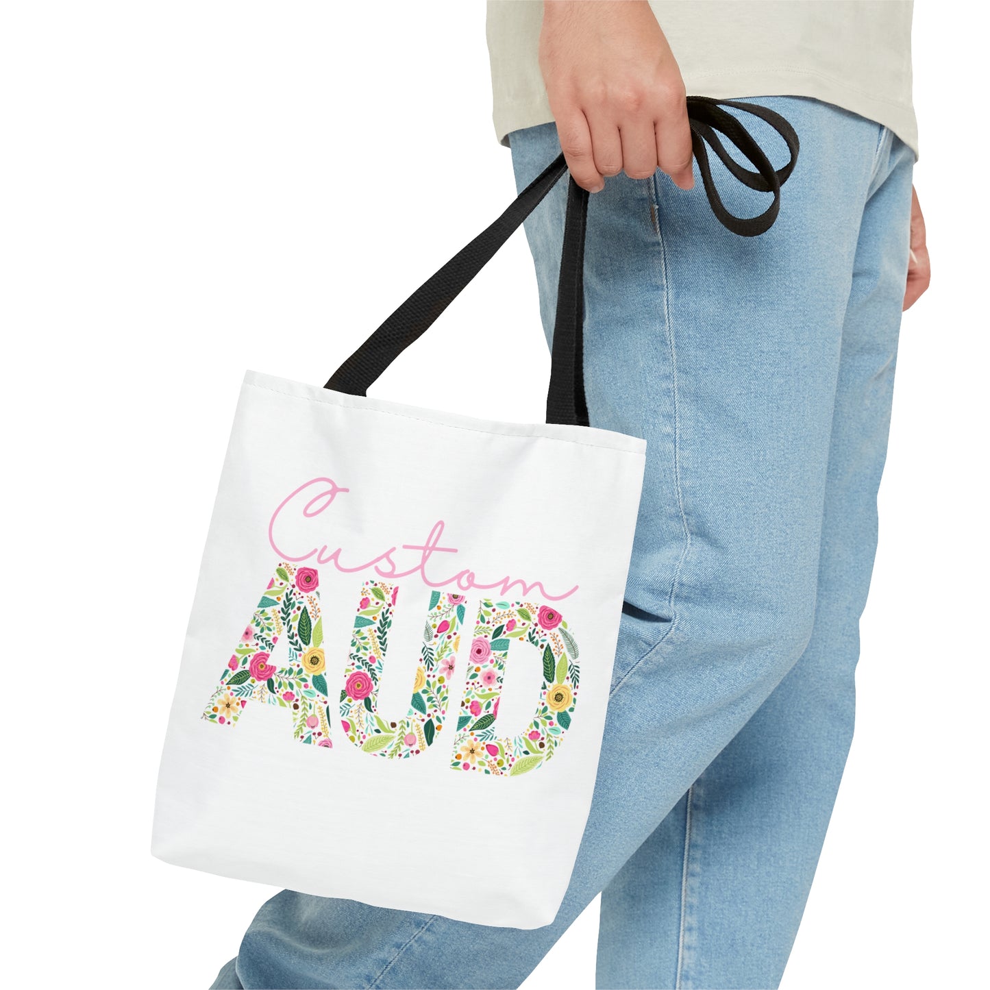 Custom Audiology Tote Bag, Retro Floral AUD Tote, 3 Sizes