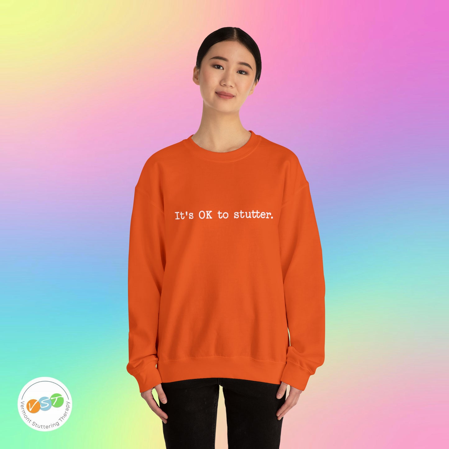 It's OK to Stutter Minimalist Sweatshirt, Unisex