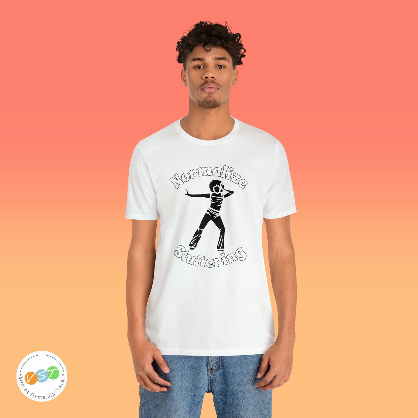 Disco Normalize Stuttering 70s Black and White Tshirt