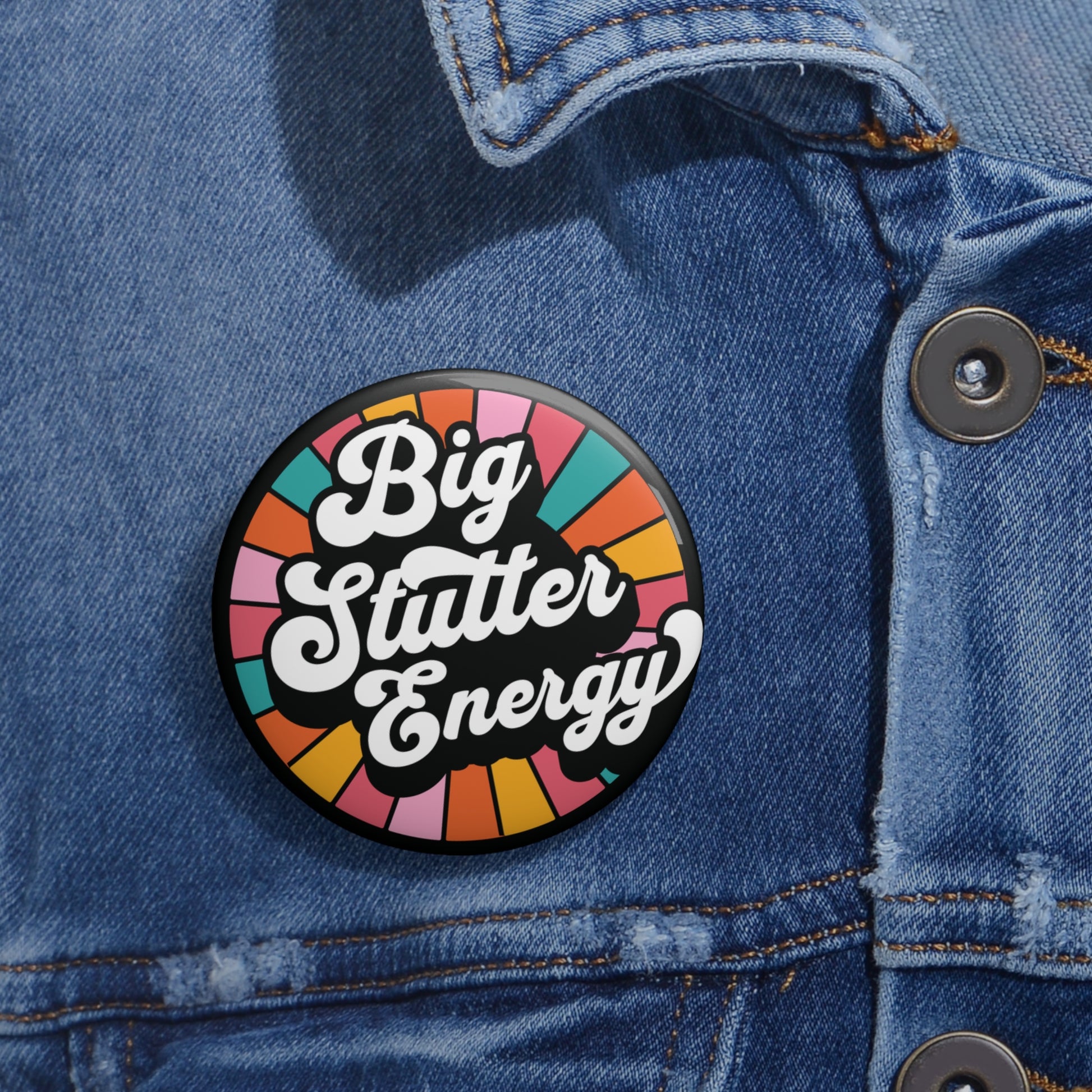 Big Stutter Energy Retro Stuttering Lapel Pin Button