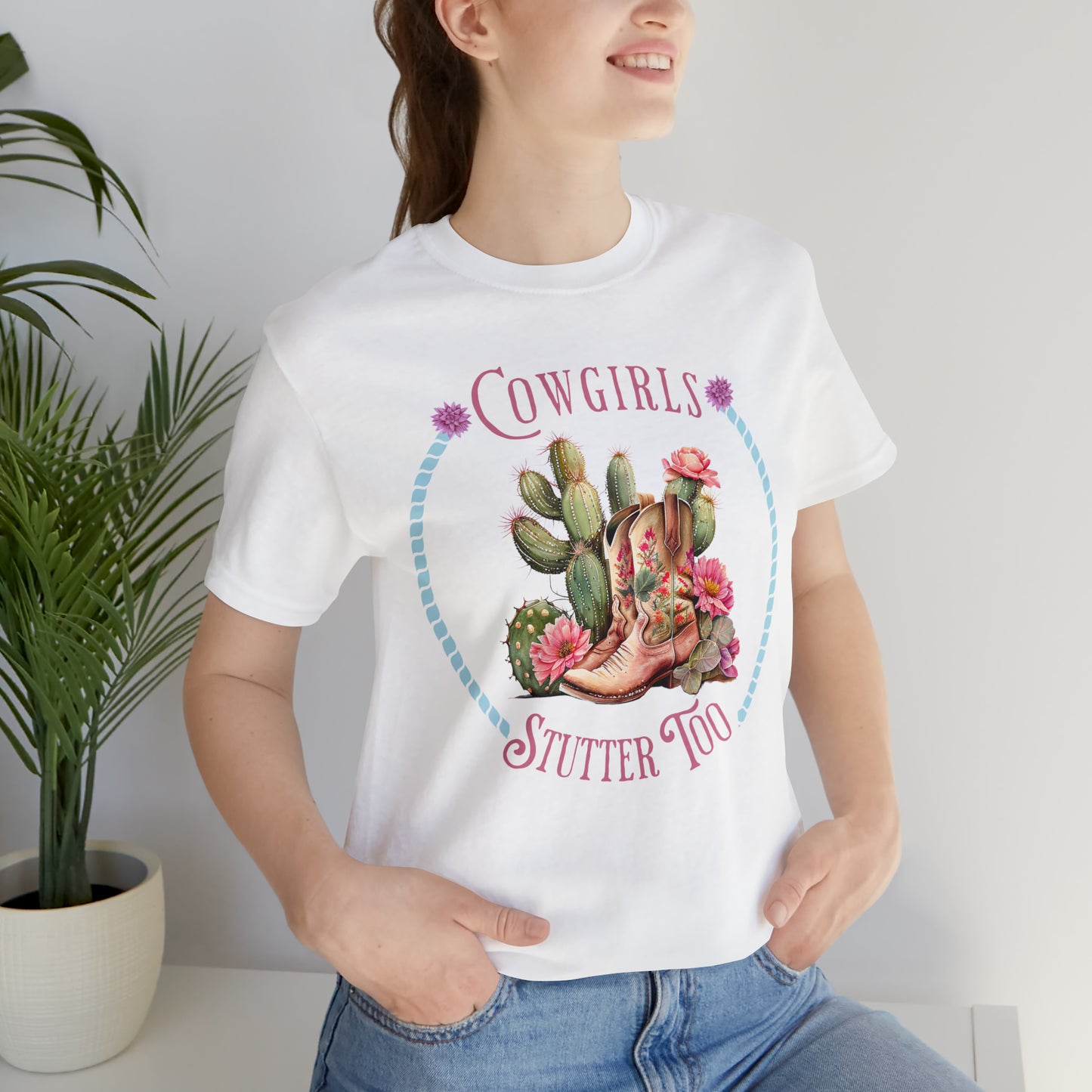 Cowgirl Boots Stuttering T-shirt for Person Who Stutters