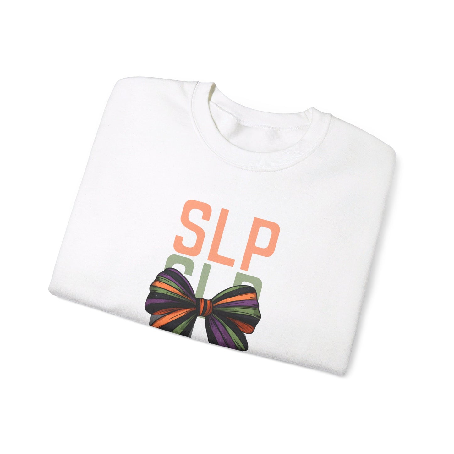 SLP Coquette Bow Halloween Sweatshirt for Speech-Language Pathologist