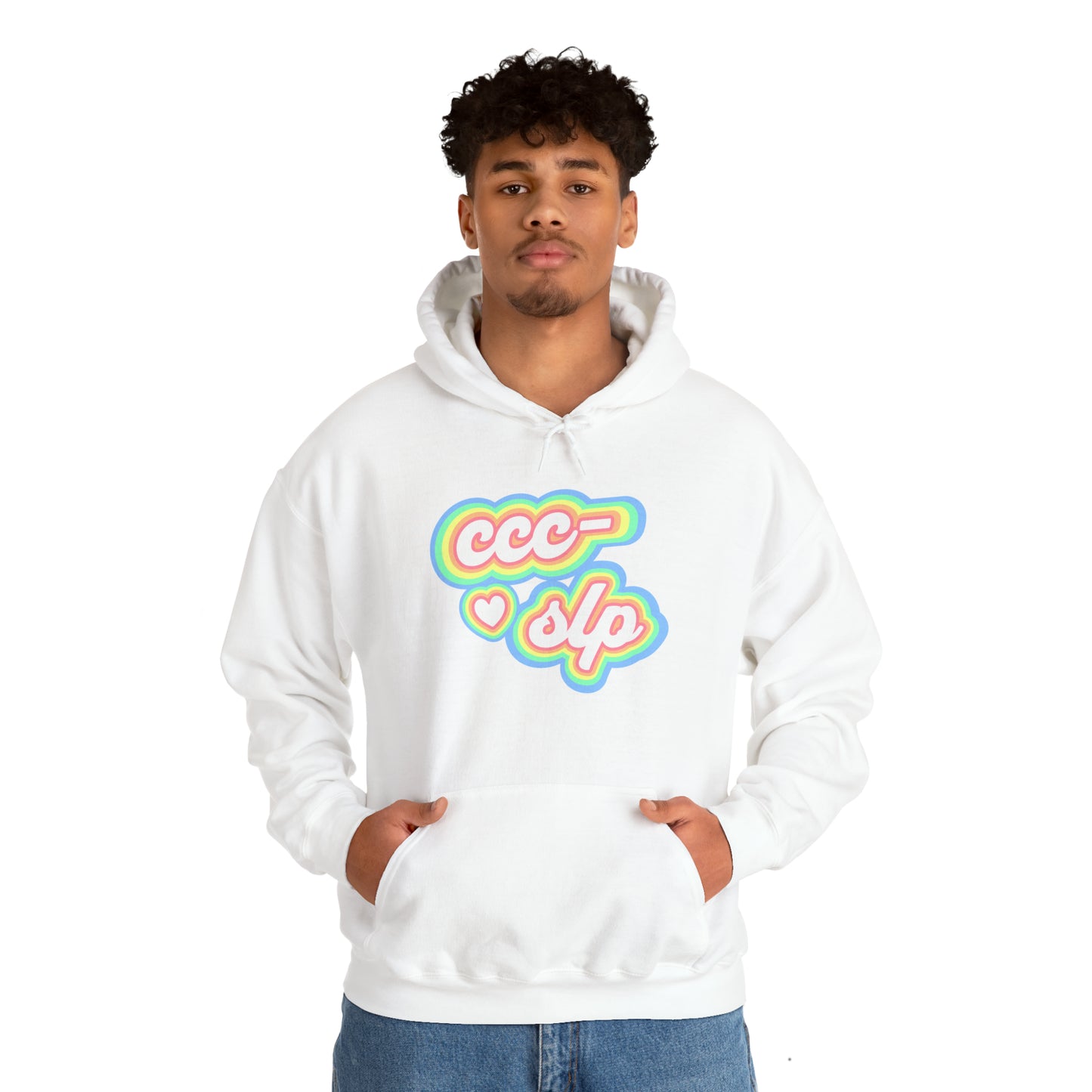 CCC-SLP Pastel Retro Unisex Hooded Sweatshirt for Speech Pathologist