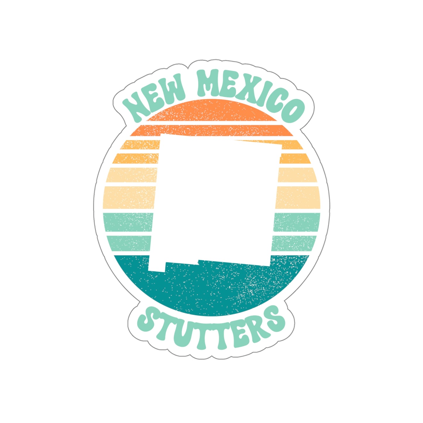 New Mexico Stutters Retro Sun Sticker, 3", 4", 5" or 6"