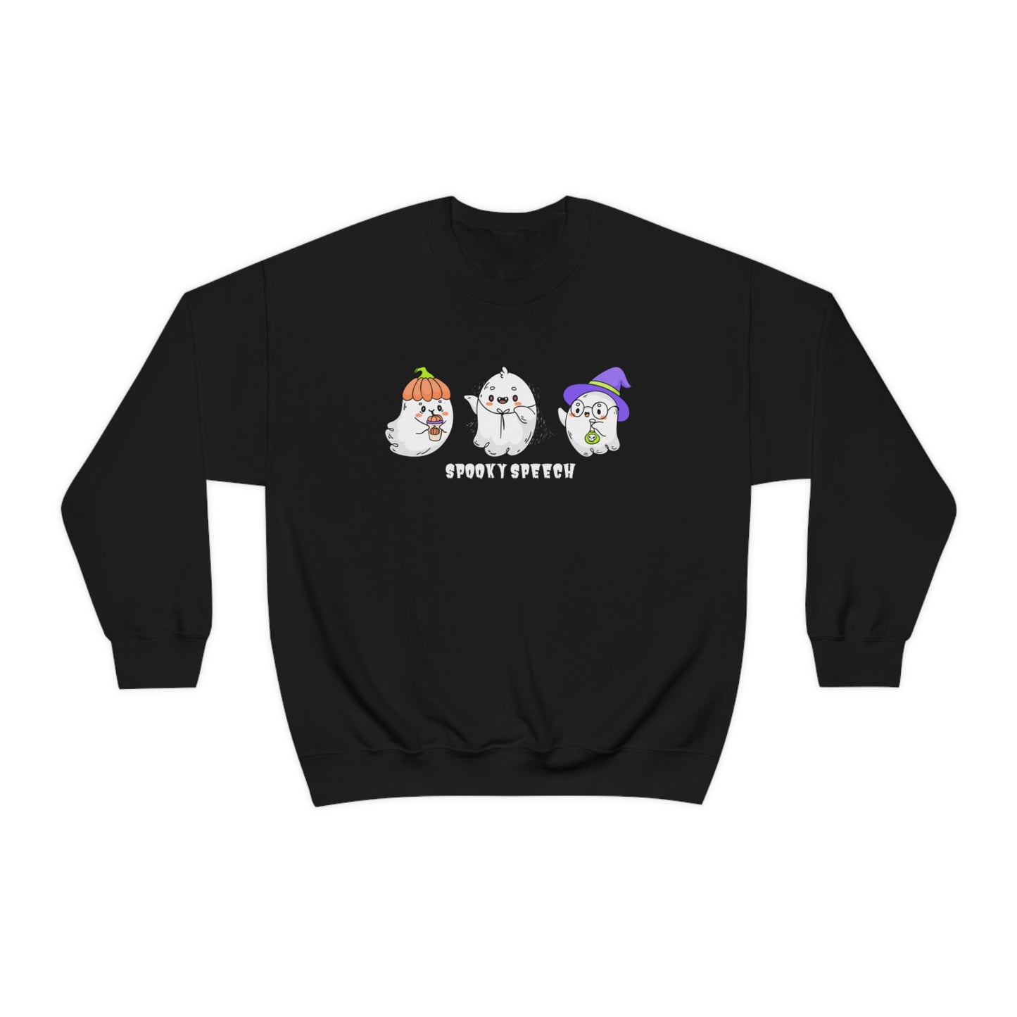 Spooky Speech Cute Ghosts Halloween Sweatshirt for SLP or SLPA