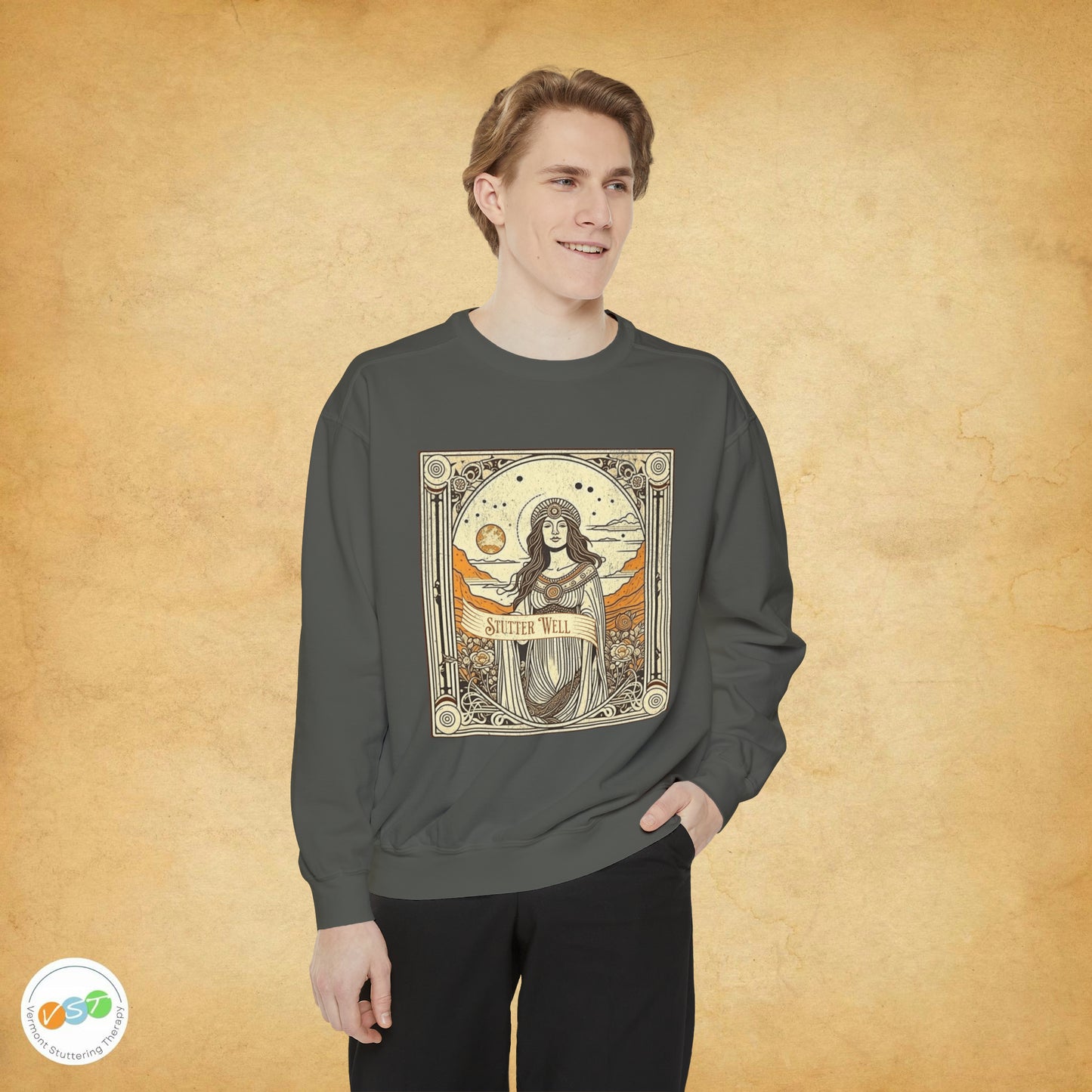 Celestial Tarot Comfort Colors Unisex Stuttering Sweatshirt