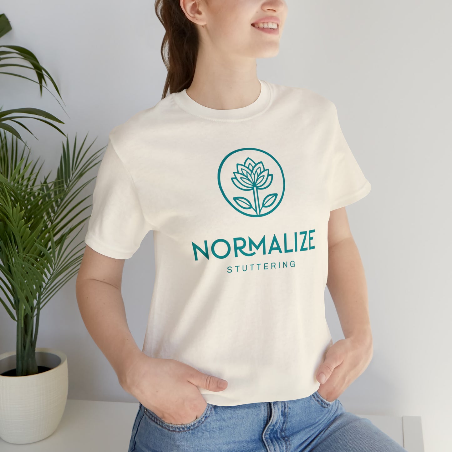 Normalize Stuttering Minimalist Floral Stuttering Shirt