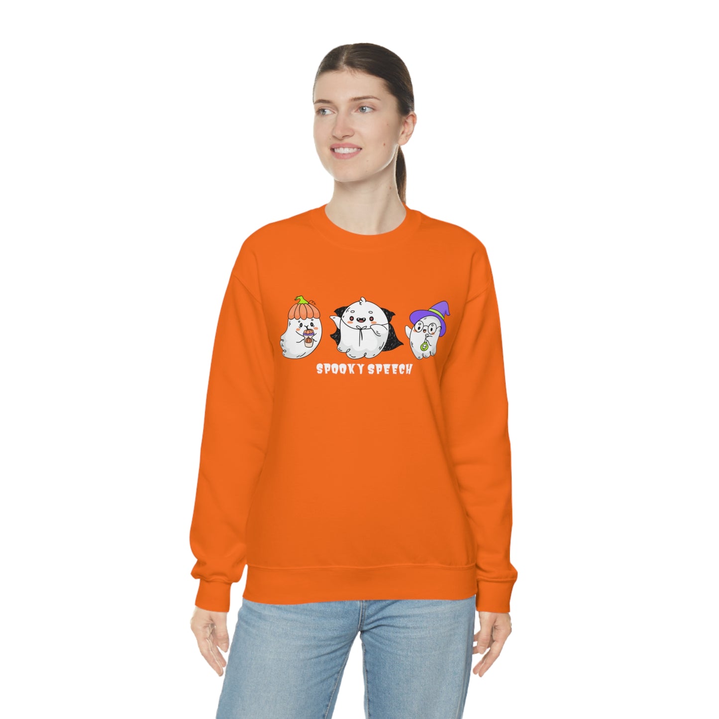 Spooky Speech Cute Ghosts Halloween Sweatshirt for SLP or SLPA