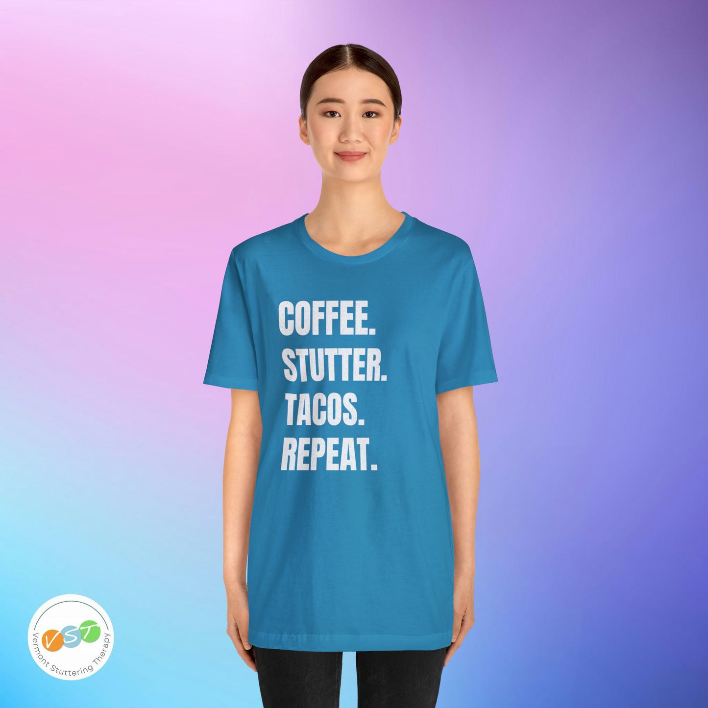 Coffee. Stutter. Tacos. Repeat. T-shirt