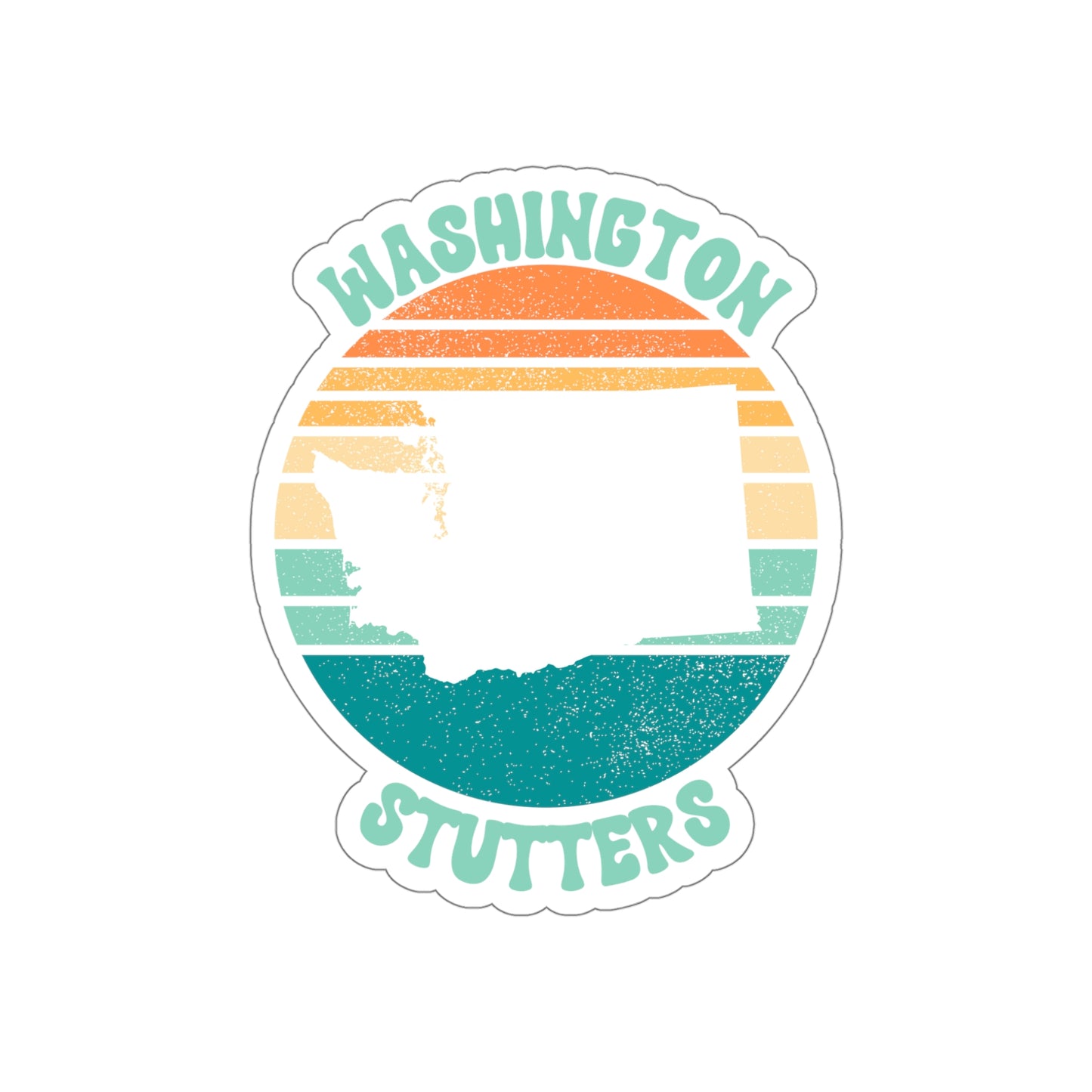 Washington Stutters Retro Sun Sticker, 3", 4", 5" or 6"