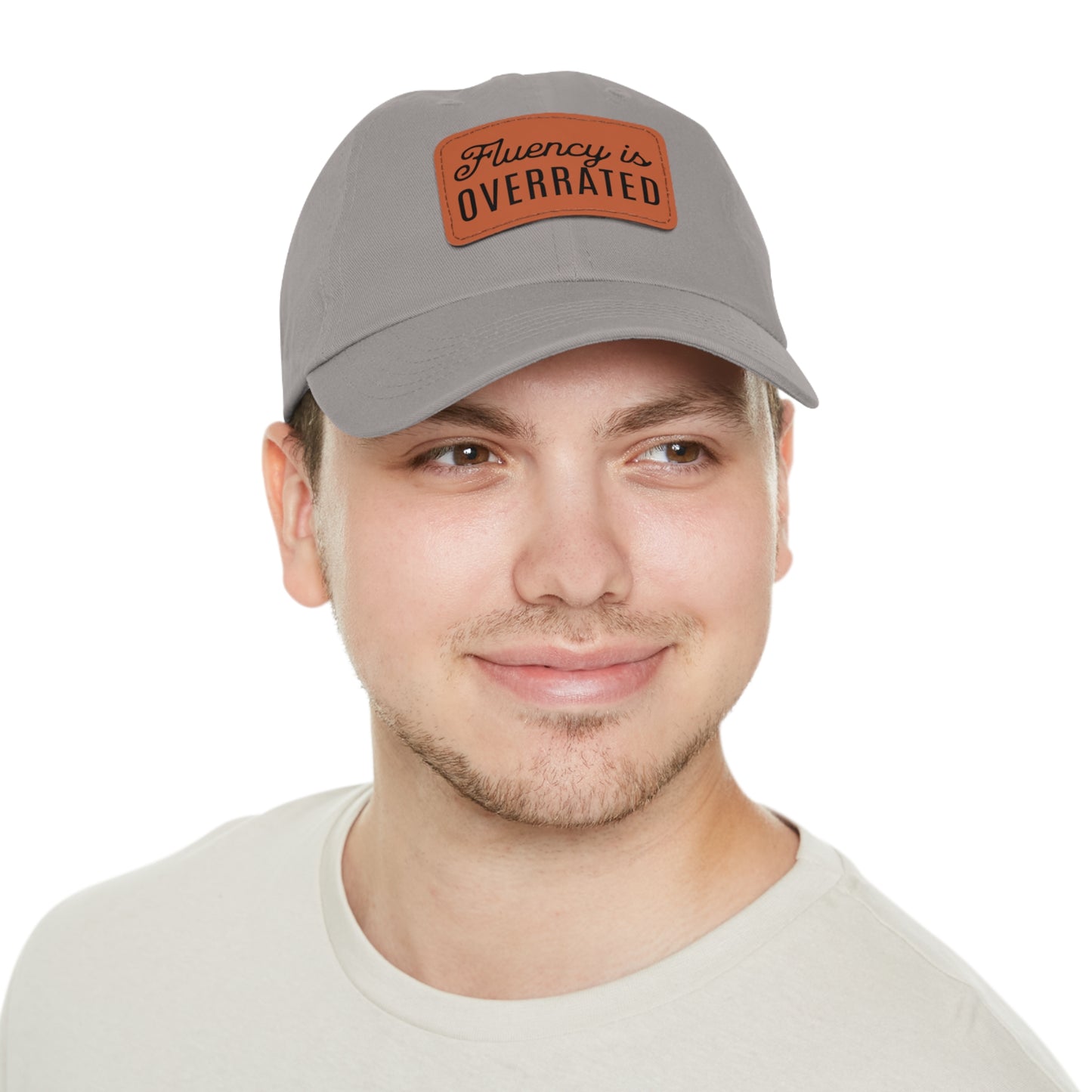 Fluency is Overrated Stuttering Hat with Leather Patch