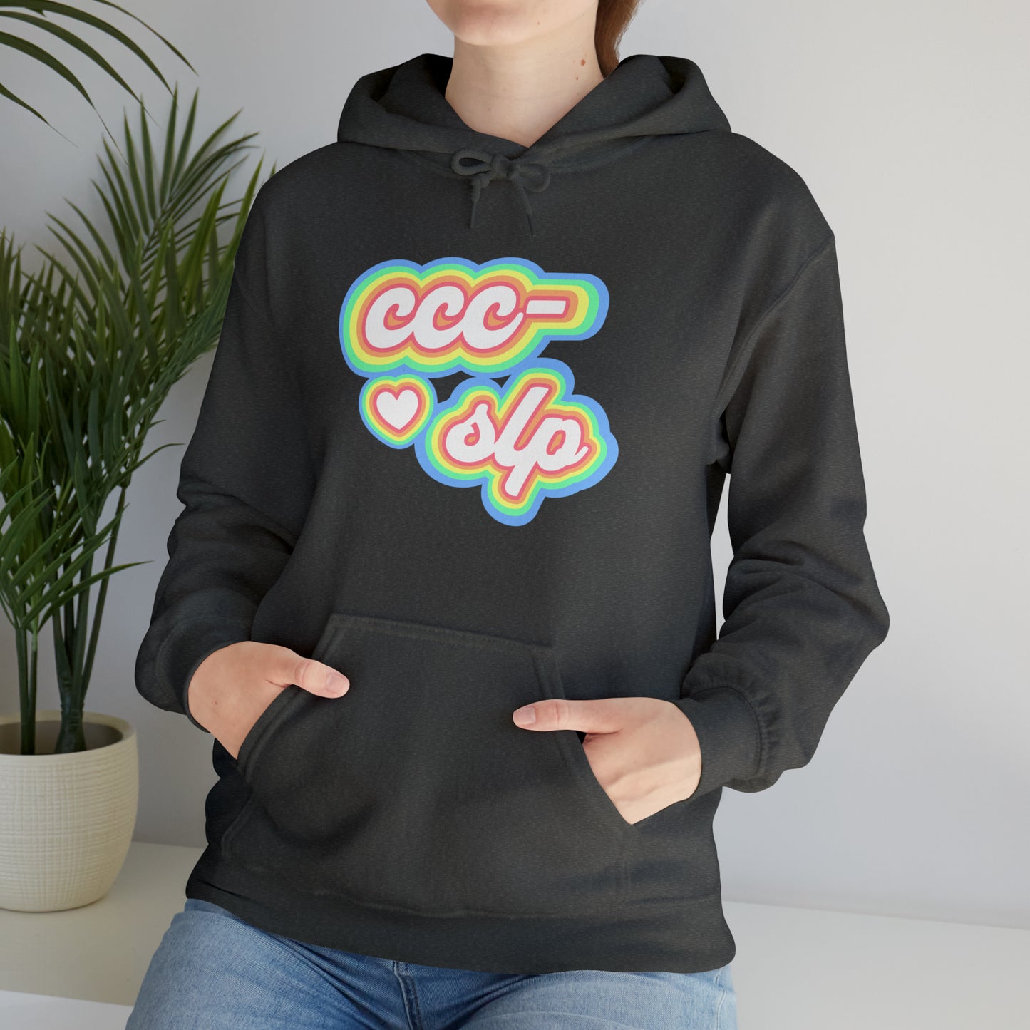 CCC-SLP Pastel Retro Unisex Hooded Sweatshirt for Speech Pathologist