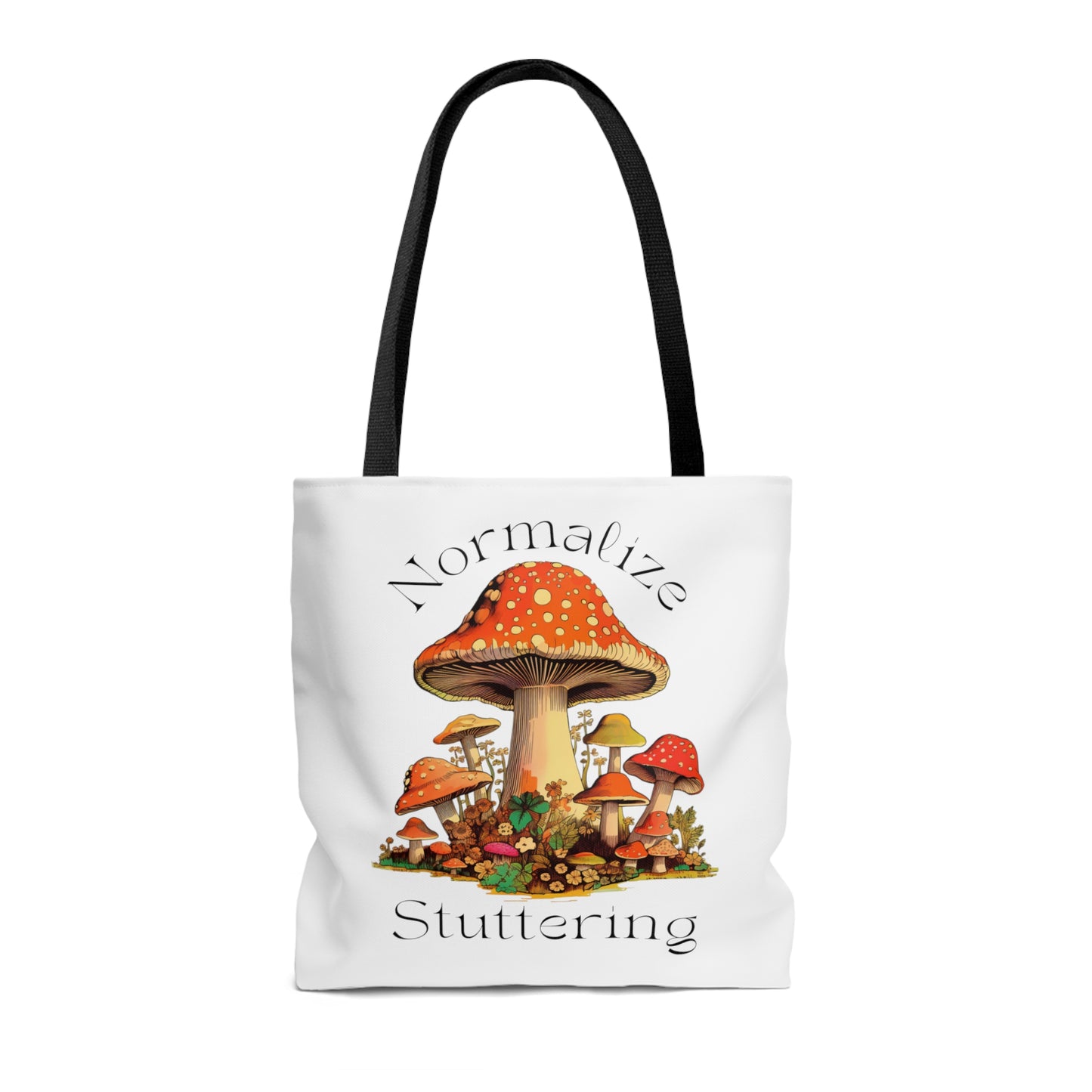 Normalize Stuttering Retro Groovy 70s Mushroom Tote Bag