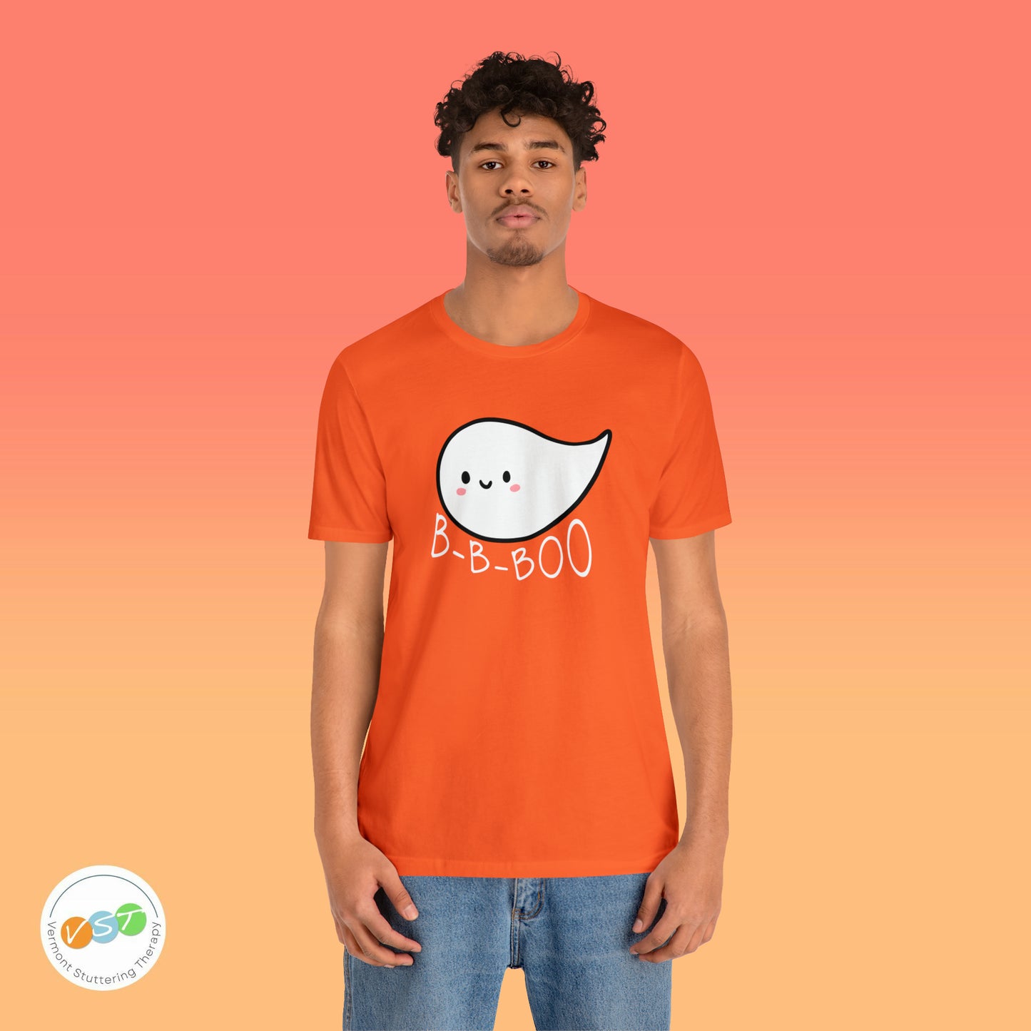 Stuttering Ghost B-B-Boo Halloween T-shirt - Adult