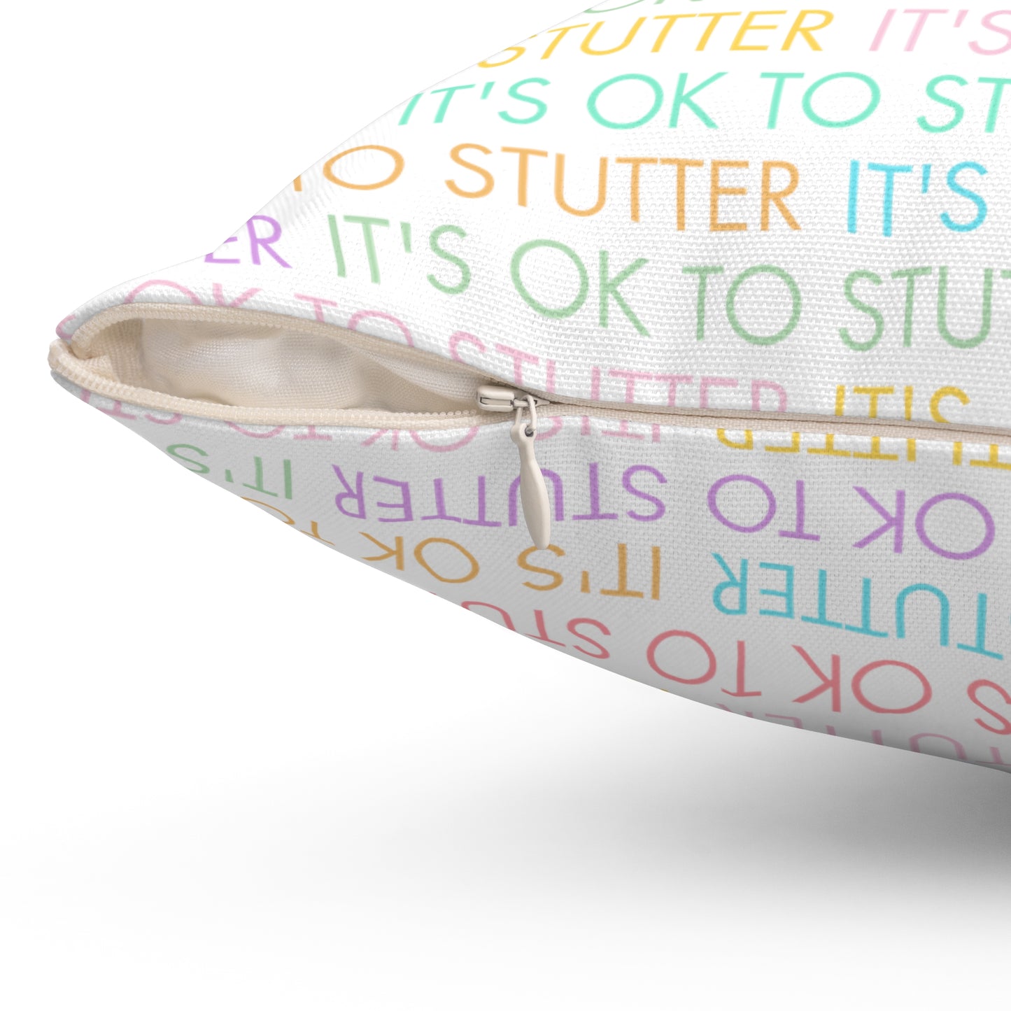 White - It's OK to Stutter Pillow