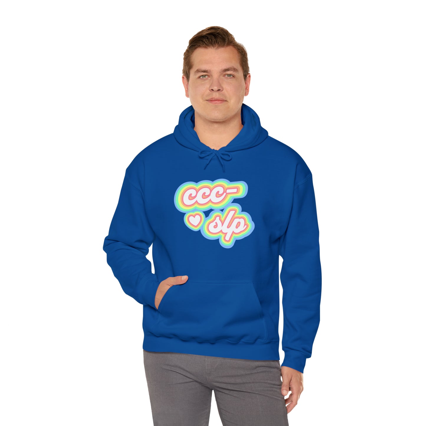 CCC-SLP Pastel Retro Unisex Hooded Sweatshirt for Speech Pathologist