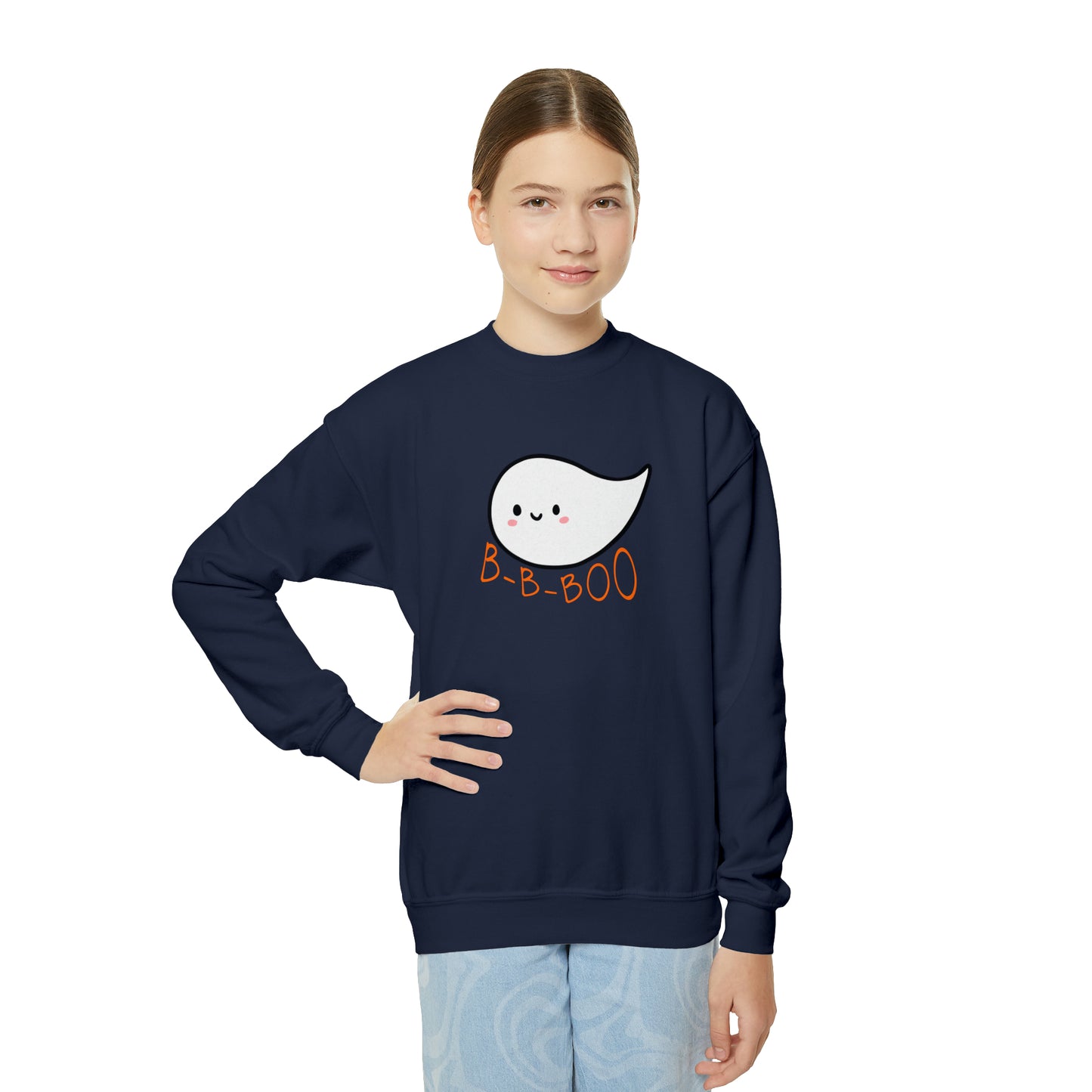 Halloween Stutter Ghost B-B-Boo Youth Sweatshirt