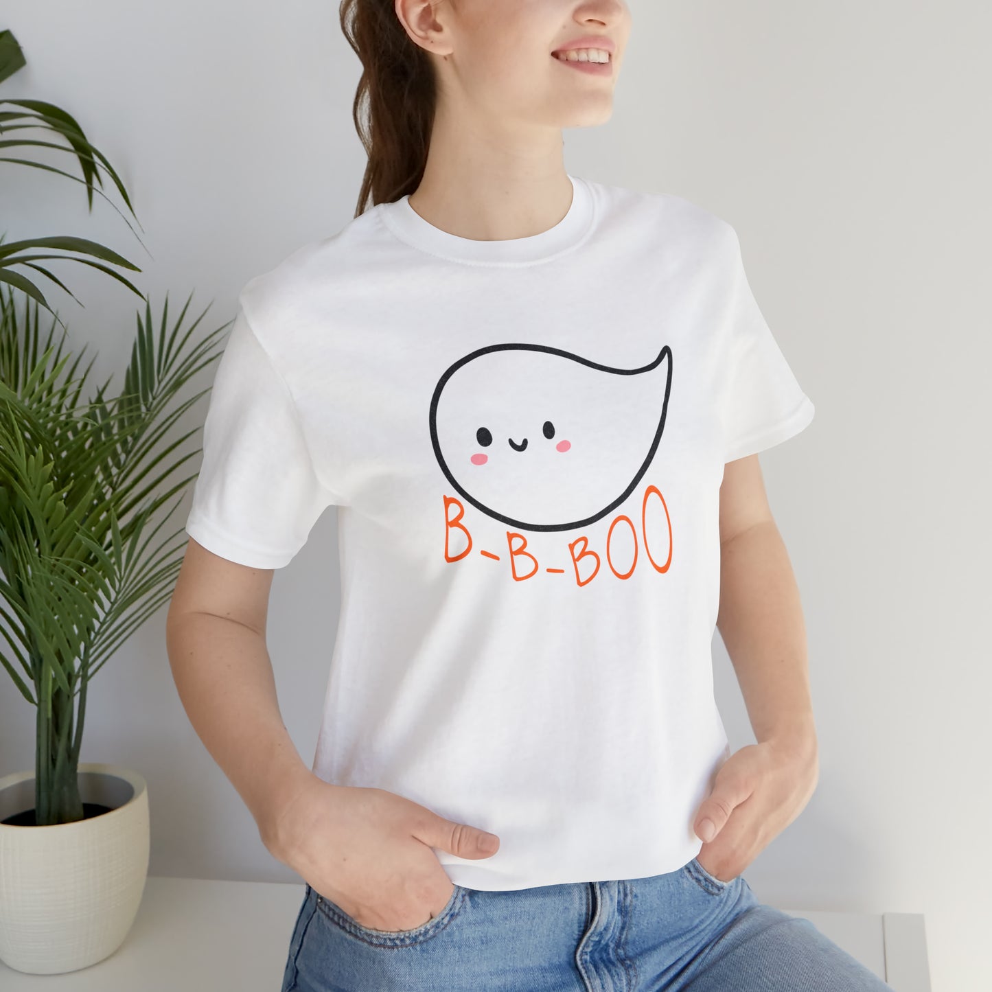 Stuttering Ghost B-B-Boo Halloween T-shirt - Adult