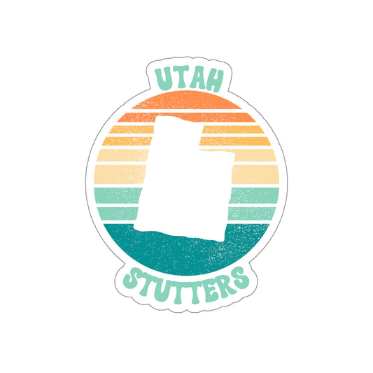 Utah Stutters Retro Sun Sticker, 3", 4", 5" or 6"