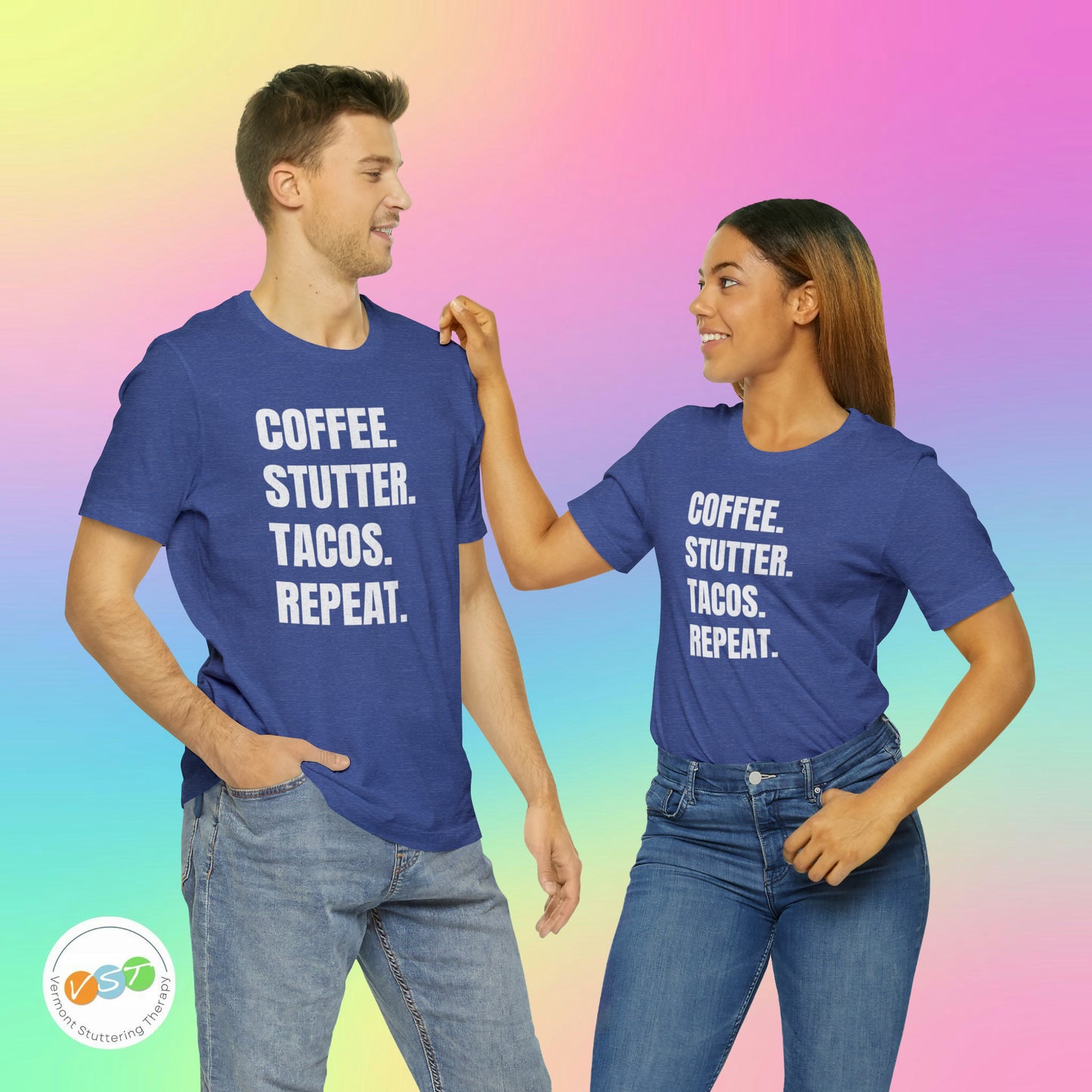 Coffee. Stutter. Tacos. Repeat. T-shirt