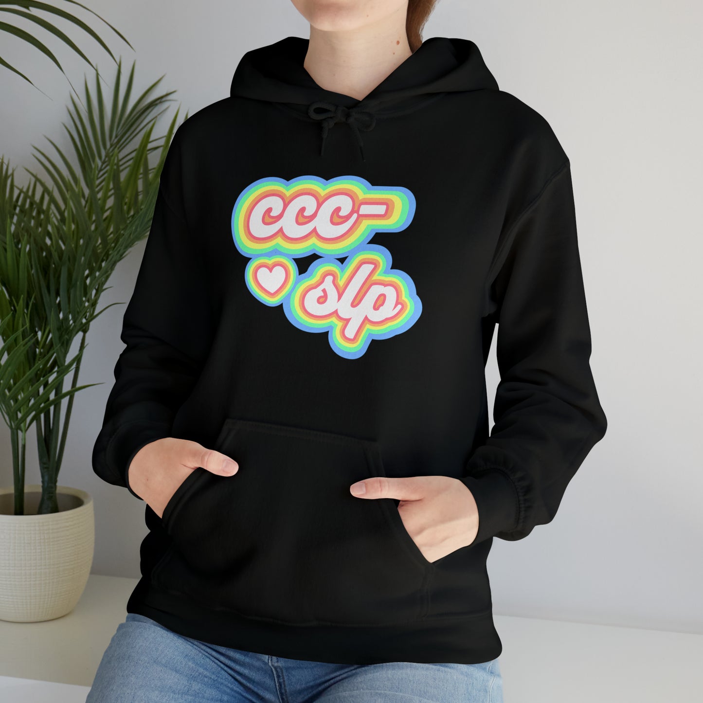 CCC-SLP Pastel Retro Unisex Hooded Sweatshirt for Speech Pathologist