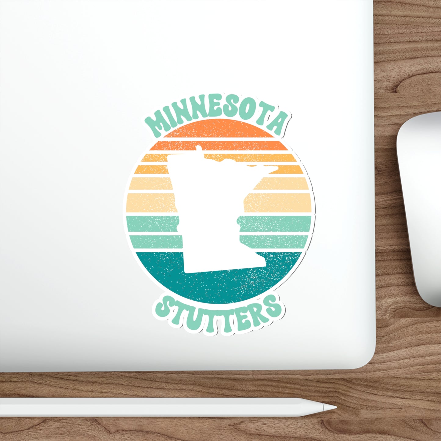 Minnesota Stutters Retro Sun Sticker, 3", 4", 5" or 6"