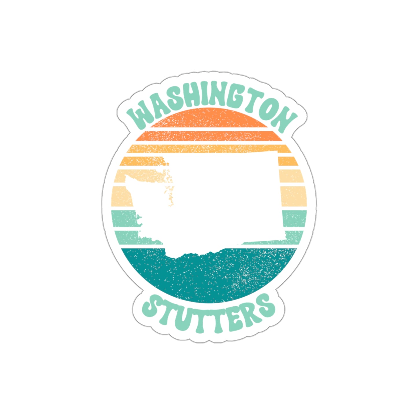 Washington Stutters Retro Sun Sticker, 3", 4", 5" or 6"