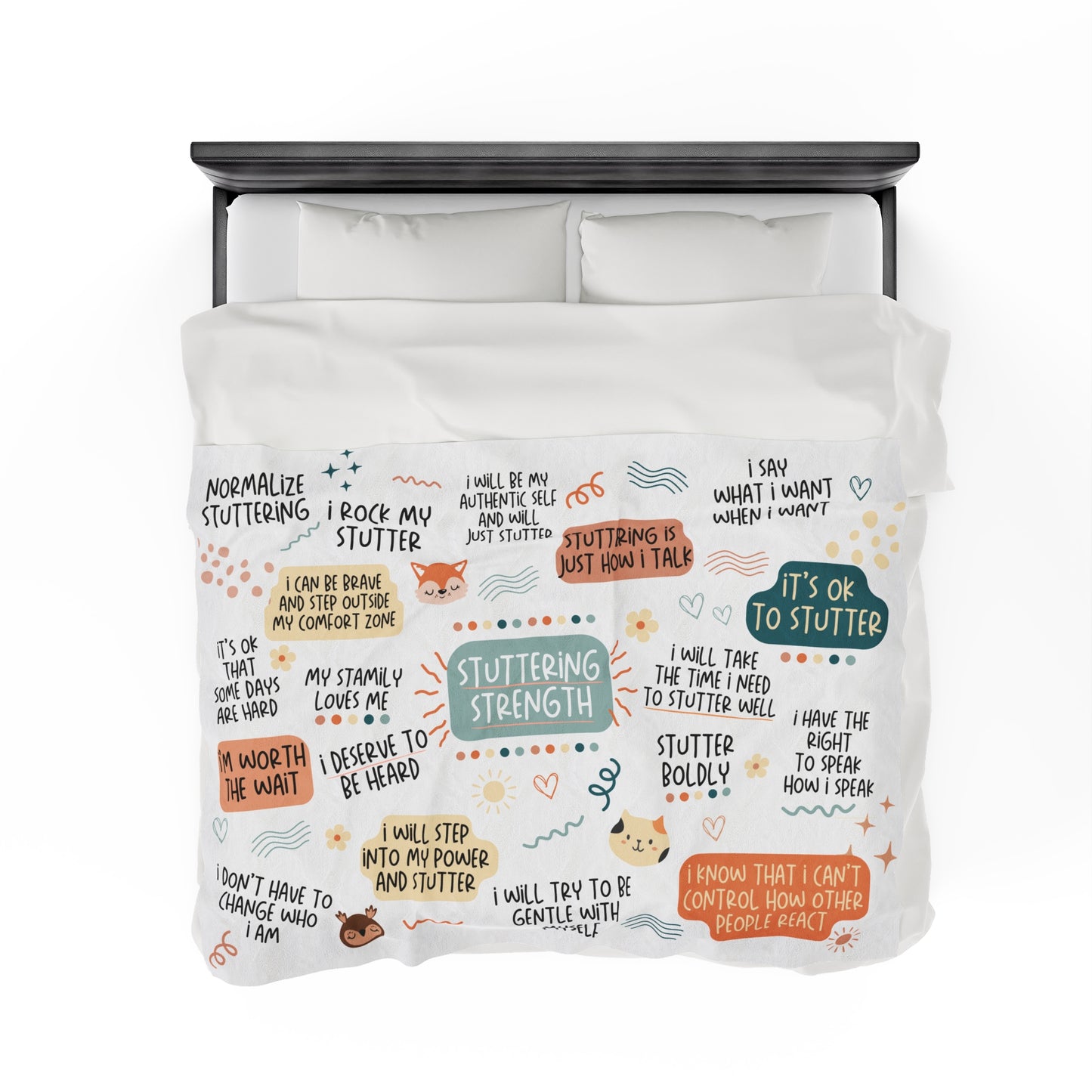 Stuttering Motivational Quotes Blanket Gift for Person Who Stutters