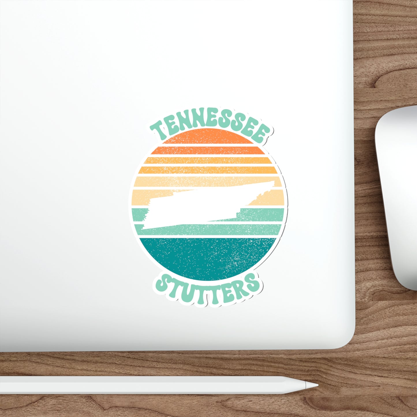 Tennessee Stutters Retro Sun Sticker, 3", 4", 5" or 6"