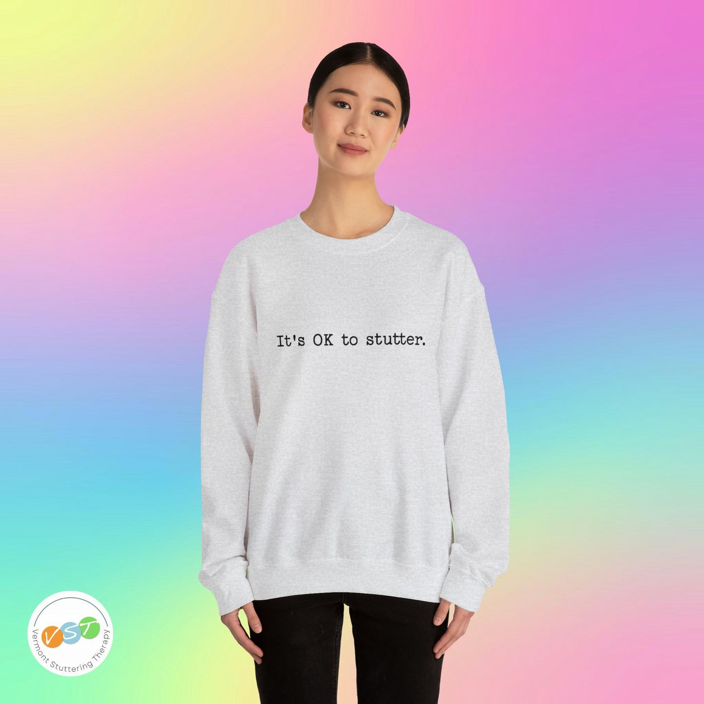 It's OK to Stutter Minimalist Sweatshirt, Unisex