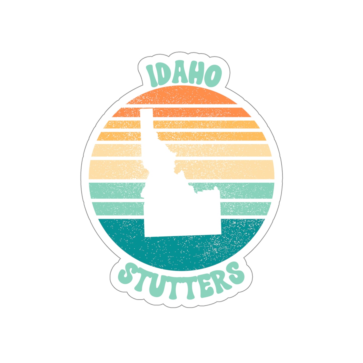 Idaho Stutters Retro Sun Sticker, 3", 4", 5" or 6"