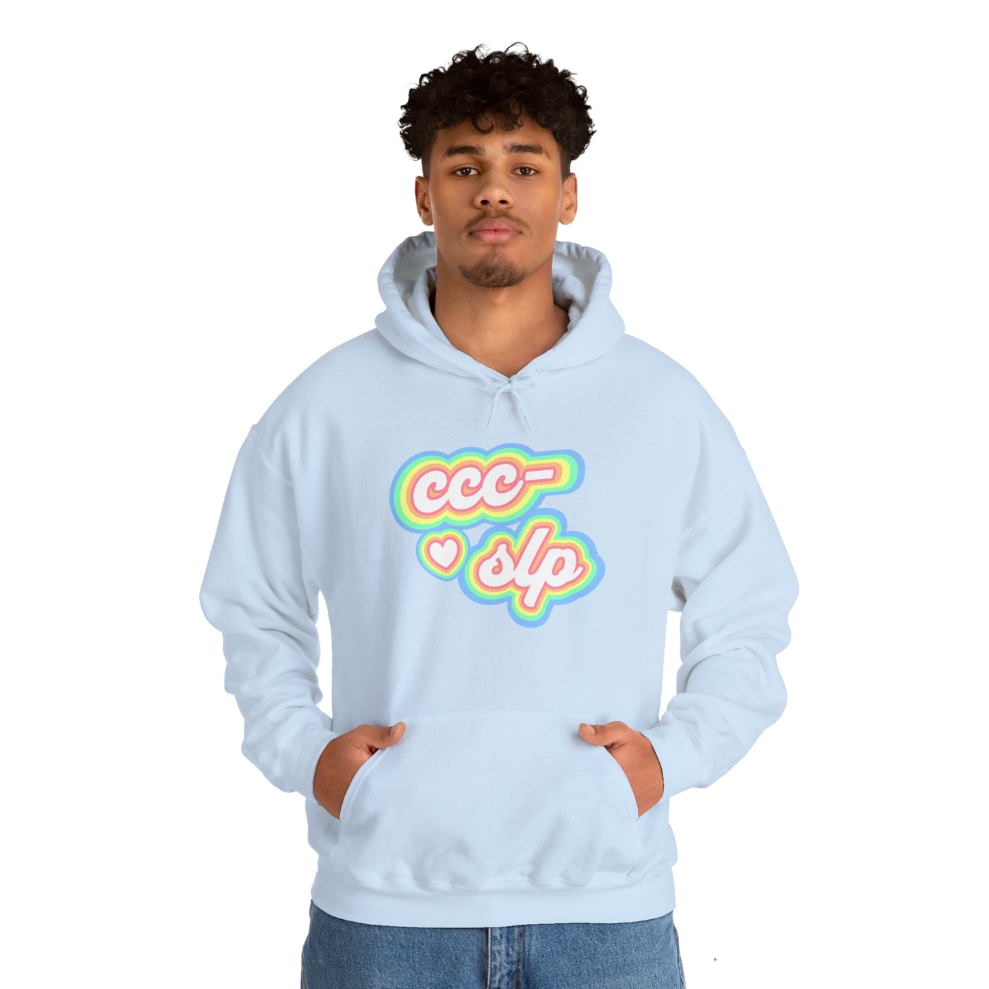 CCC-SLP Pastel Retro Unisex Hooded Sweatshirt for Speech Pathologist