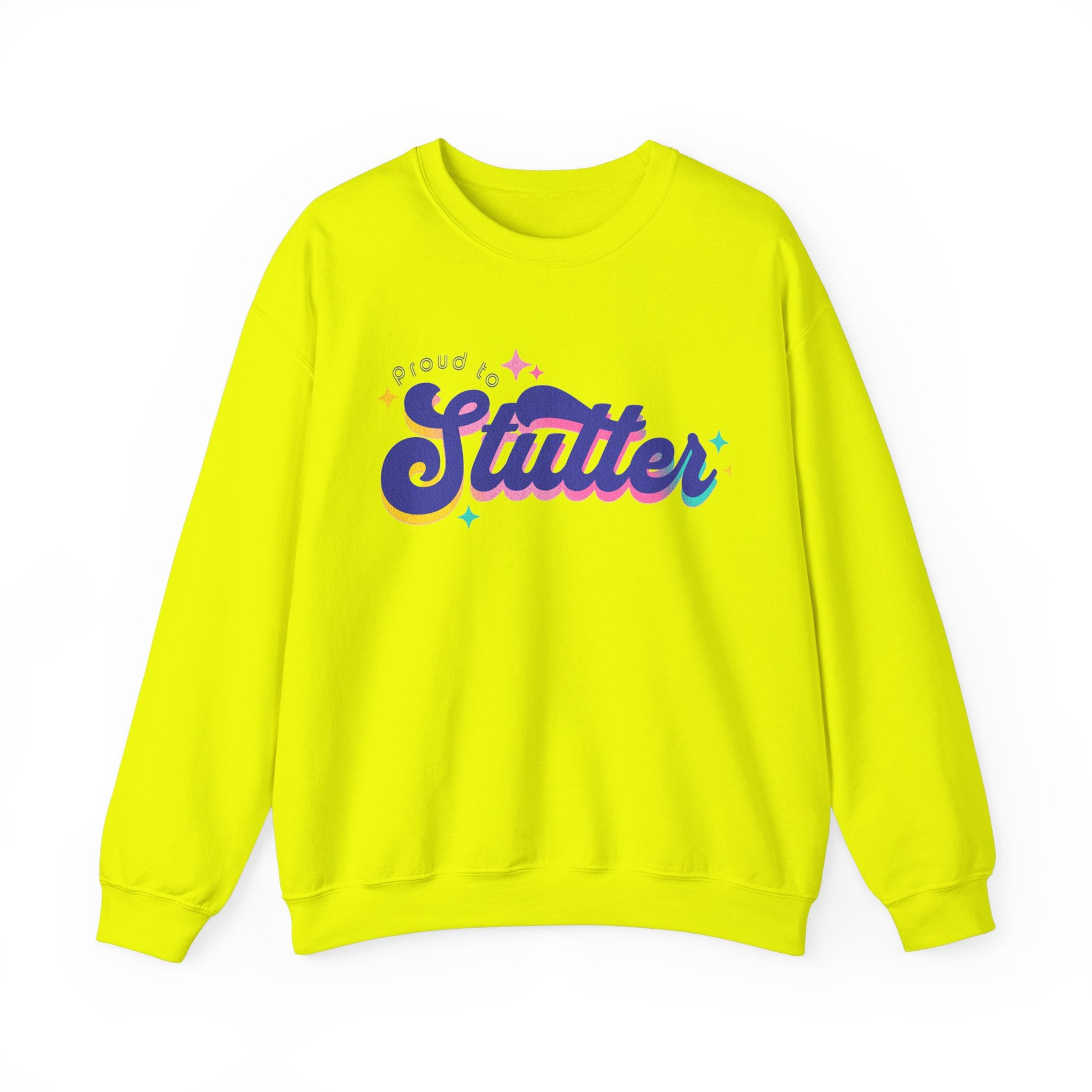 Proud to Stutter Sweatshirt Retro, Team Stuttering Heavy Blend Crewneck Sweatshirt, Gift for Person Who Stutters, Stuttering Awareness Shirt