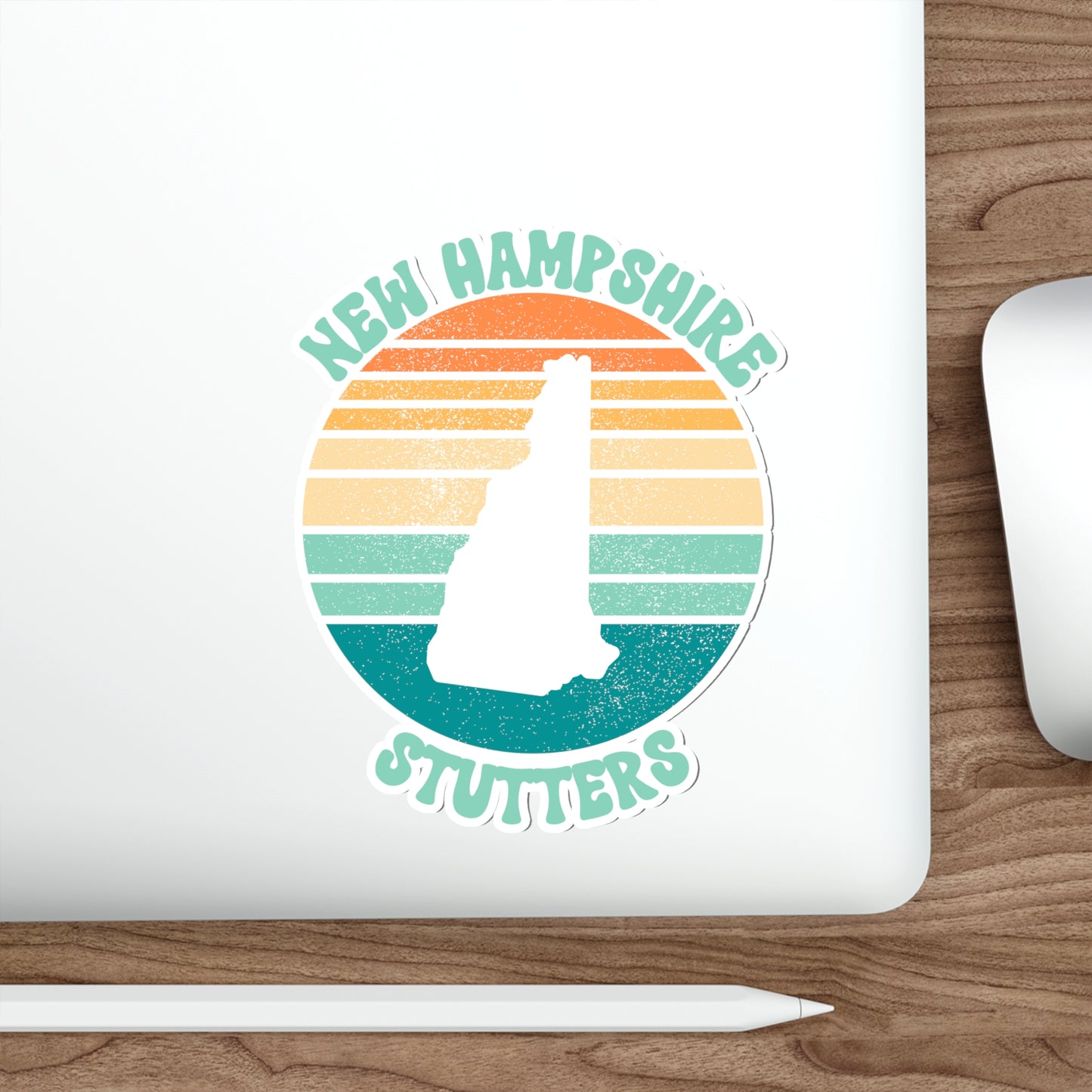 New Hampshire Stutters Retro Sun Sticker, 3", 4", 5" or 6"